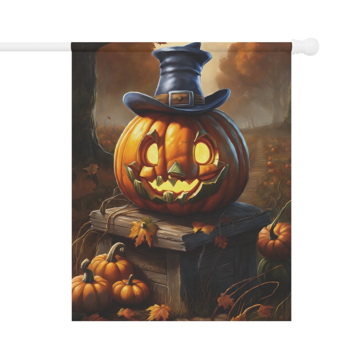 Creepy Jack-O'-Lantern Halloween Garden Flag