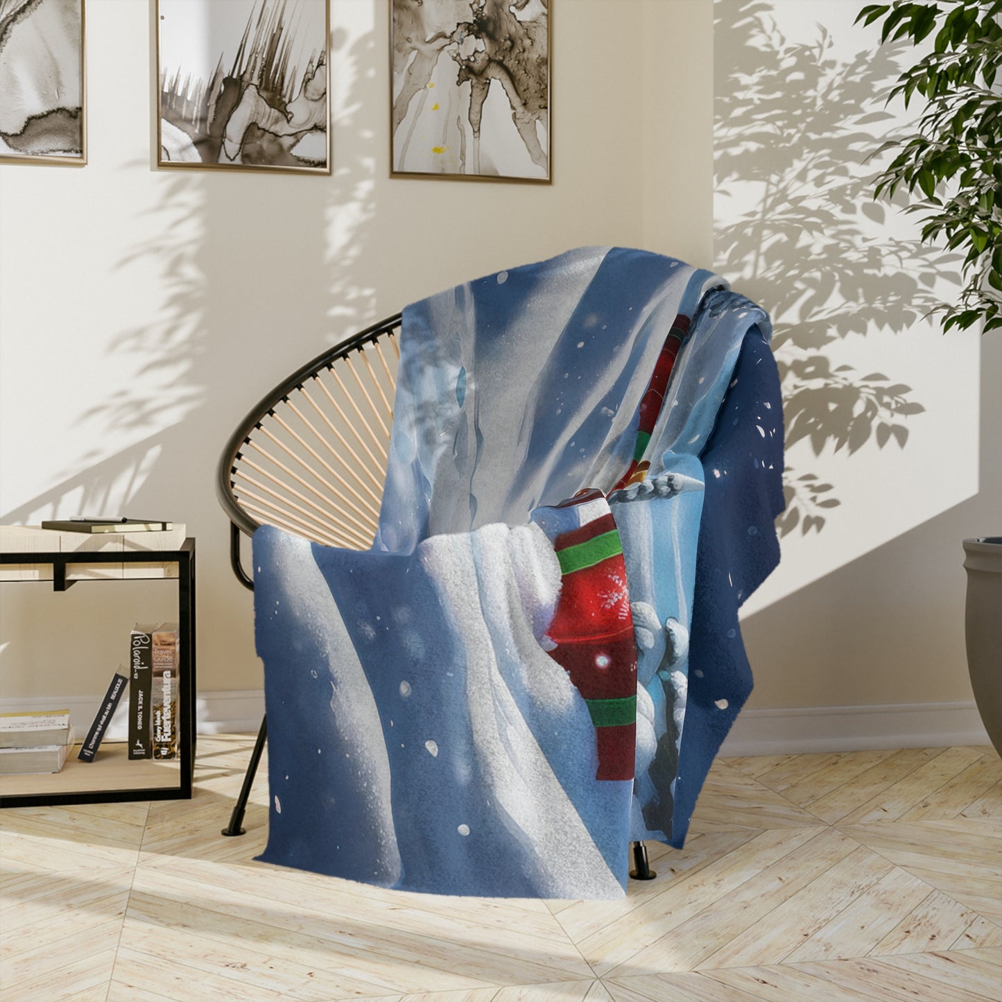 Christmas Presents in Snow Velveteen Plush Blanket