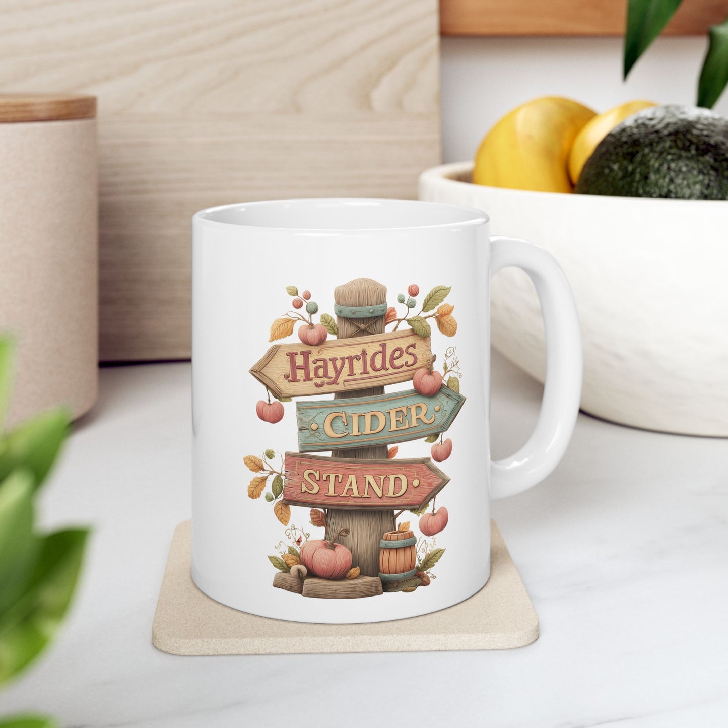 Vintage Autumn Ceramic Coffee Mug