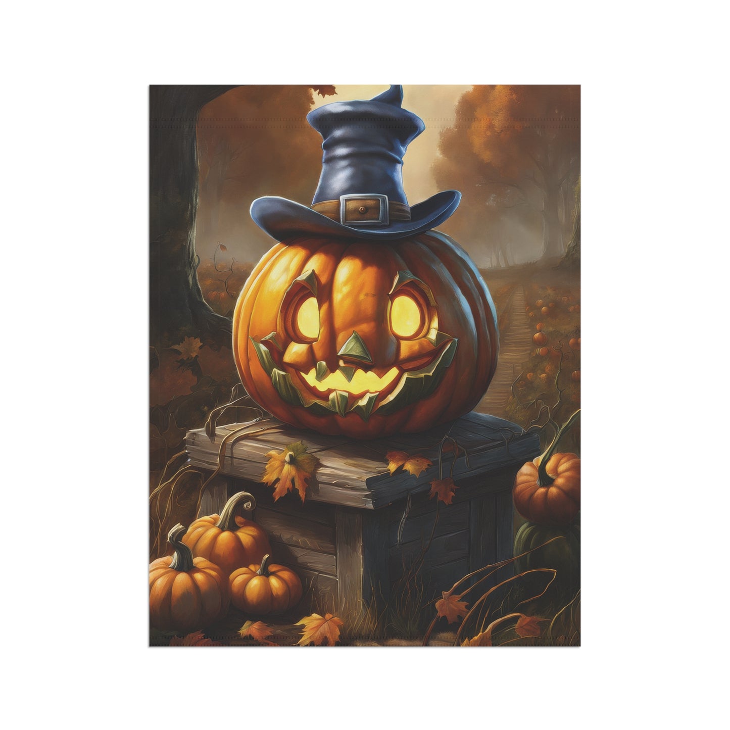 Creepy Jack-O'-Lantern Halloween Garden Flag