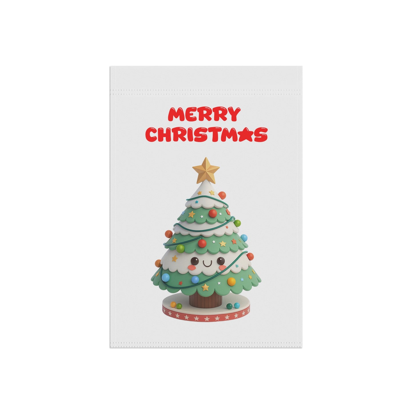 Whimsical 3D Christmas Tree Garden Flag