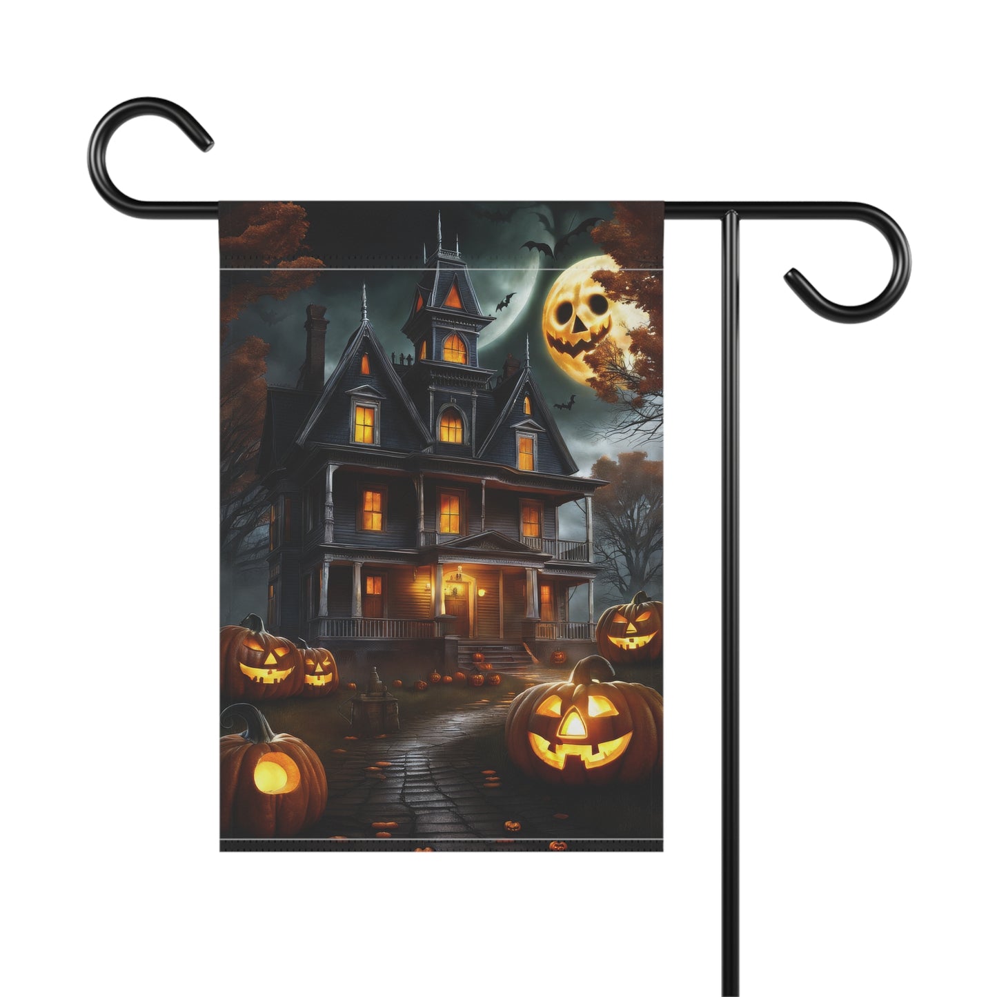 Spooky Haunted Moon Halloween Garden Flag/ House Banner