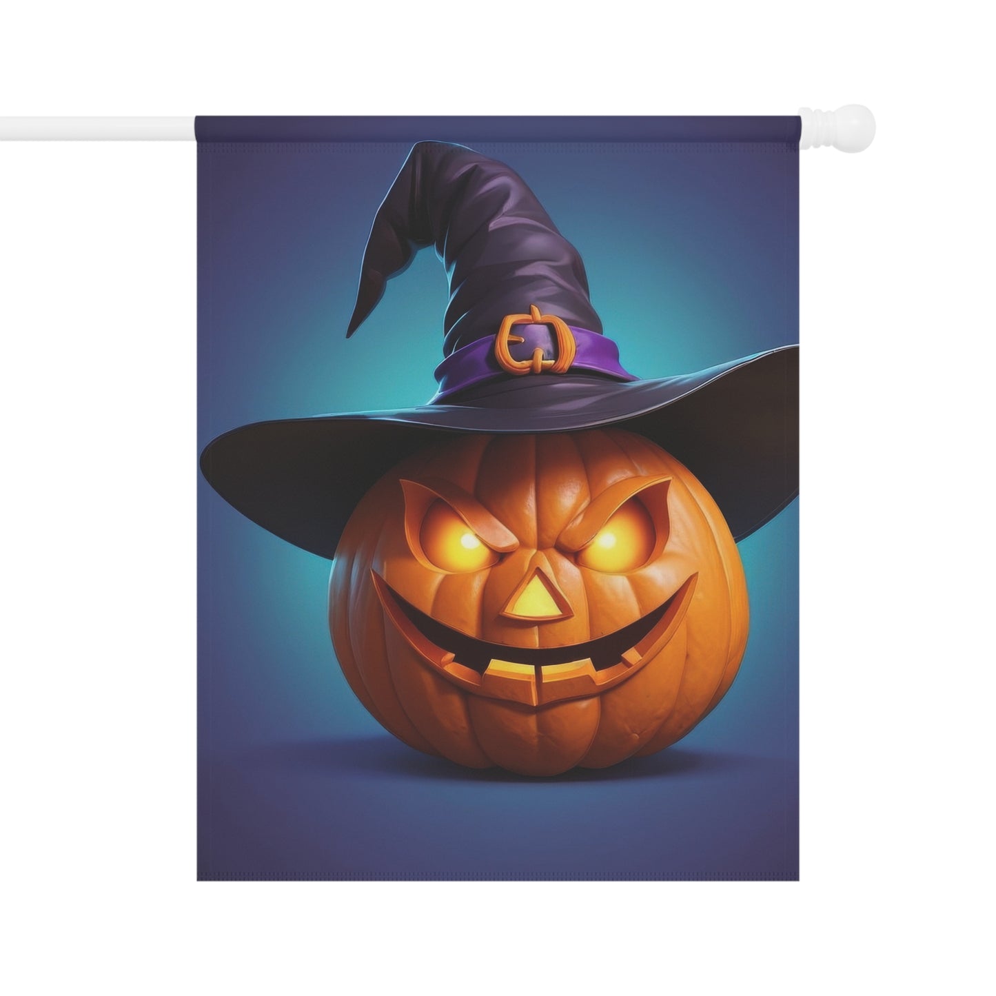 Mischievous Jack-o'-Lantern Witch Hat Halloween Garden Flag