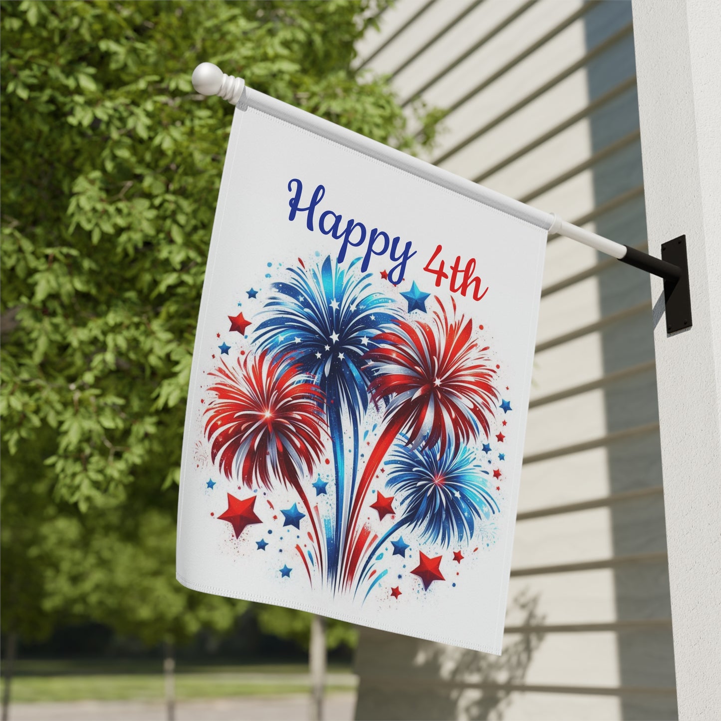 Happy 4th Patriotic Garden Flag