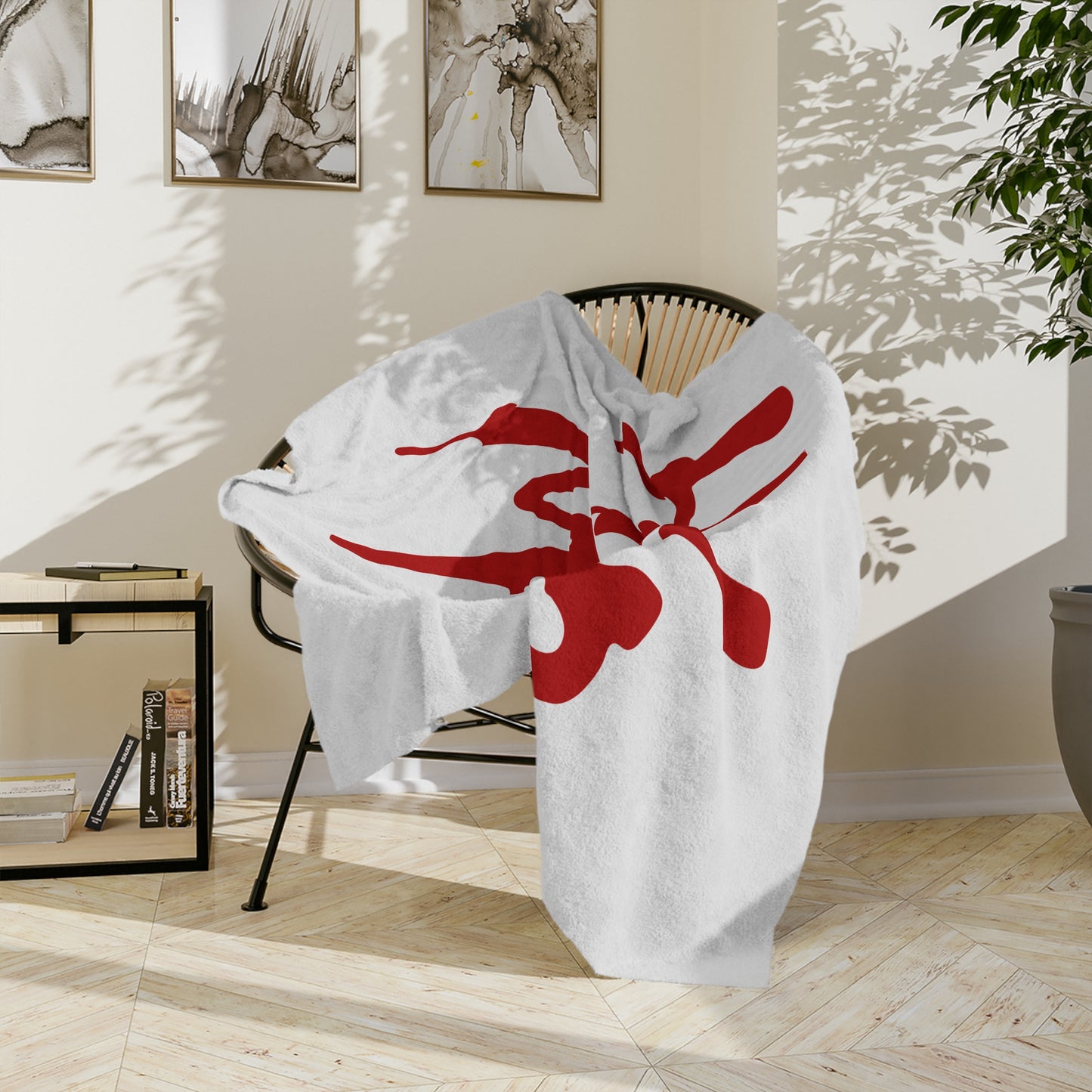 "Help Me" Red Drip Text Lightweight Blanket