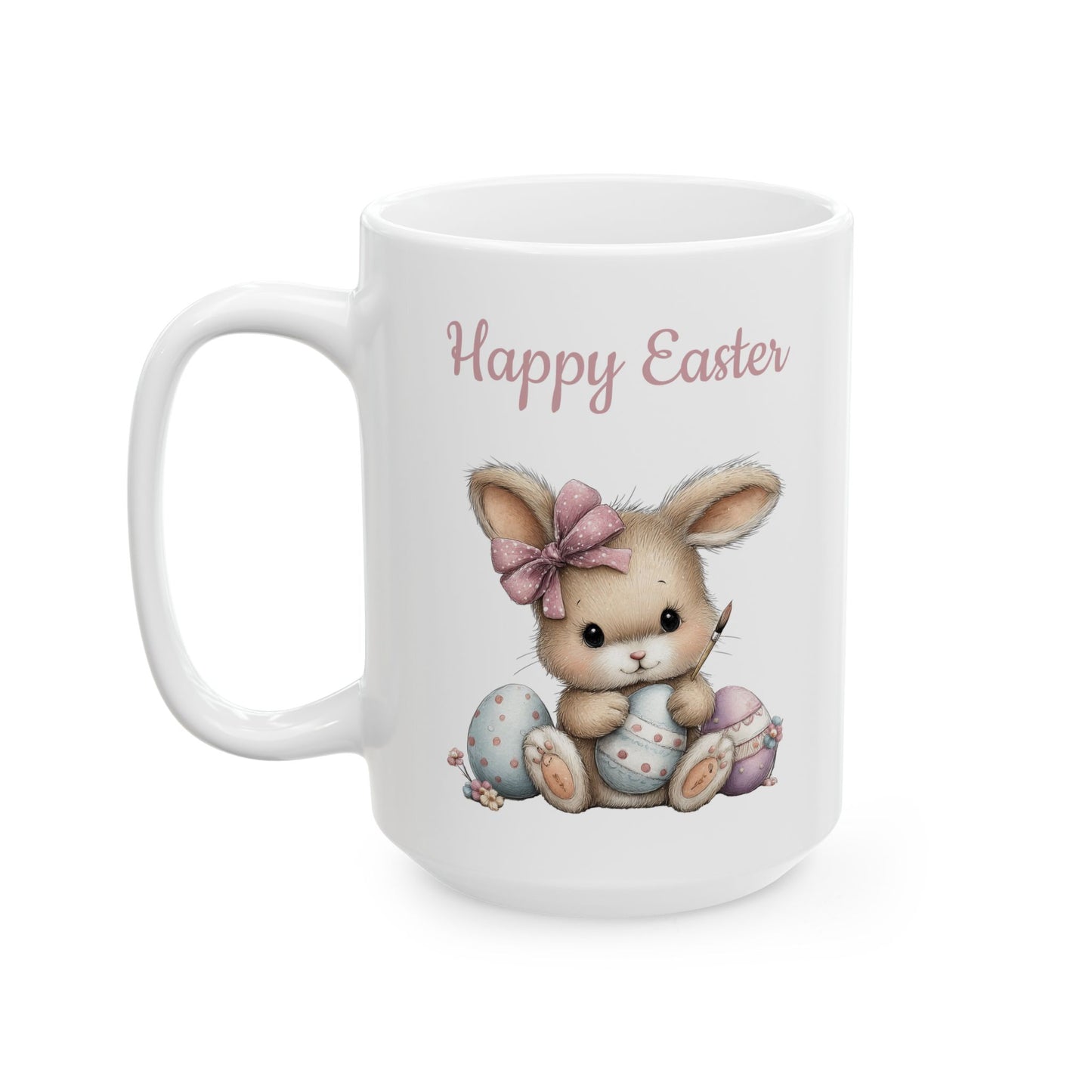 Whimsical Happy Easter Bunny Mug