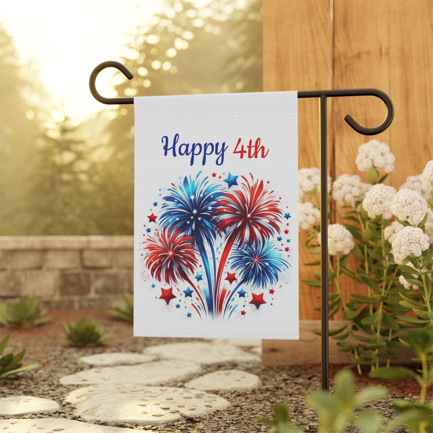 Happy 4th Patriotic Garden Flag