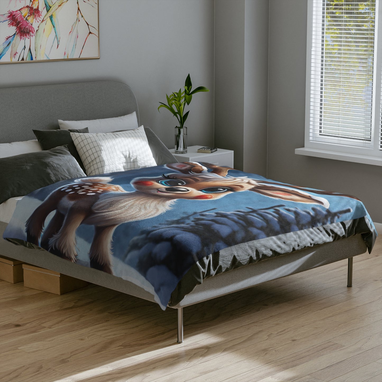Holiday Reindeer Snuggle Blanket