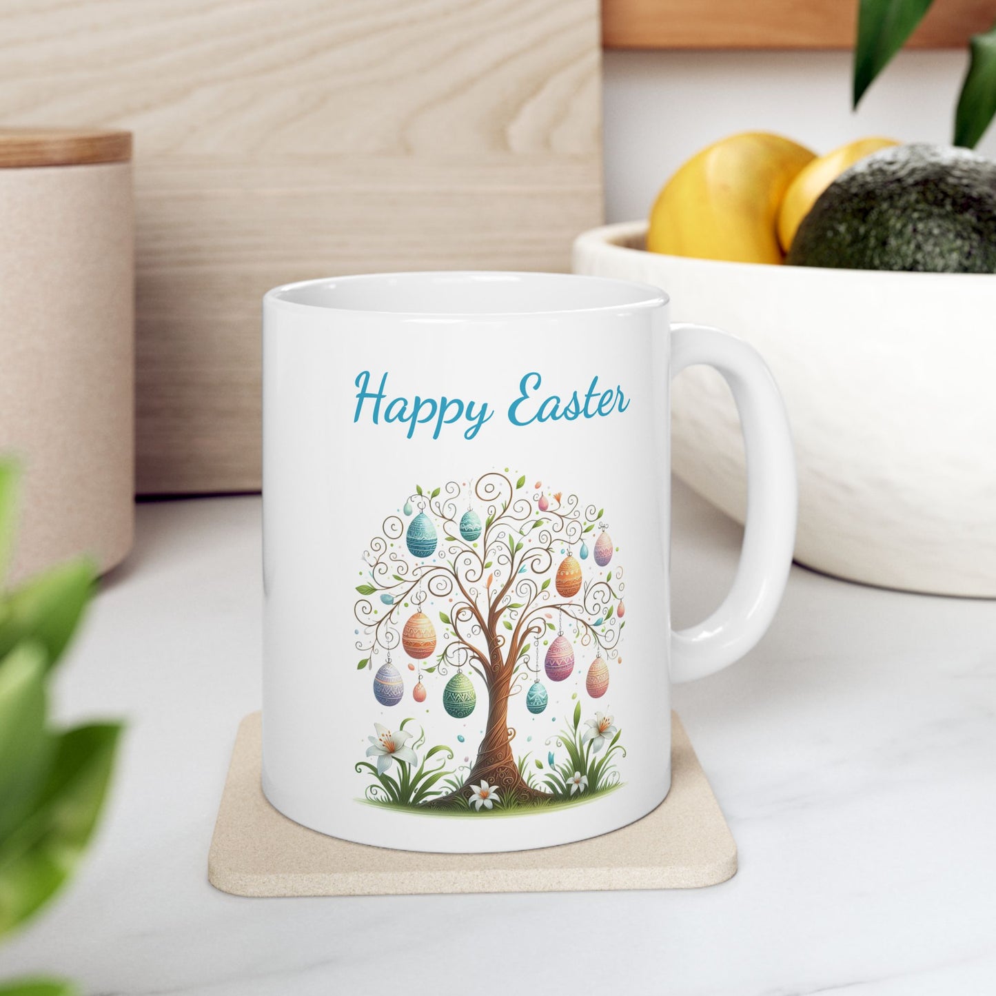 "Happy Easter" Egg Tree Coffee Mug