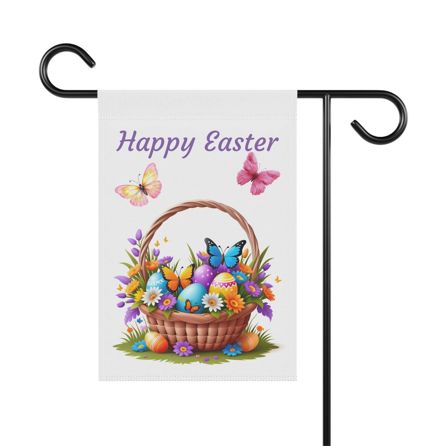 Elegant Easter Basket Garden Flag