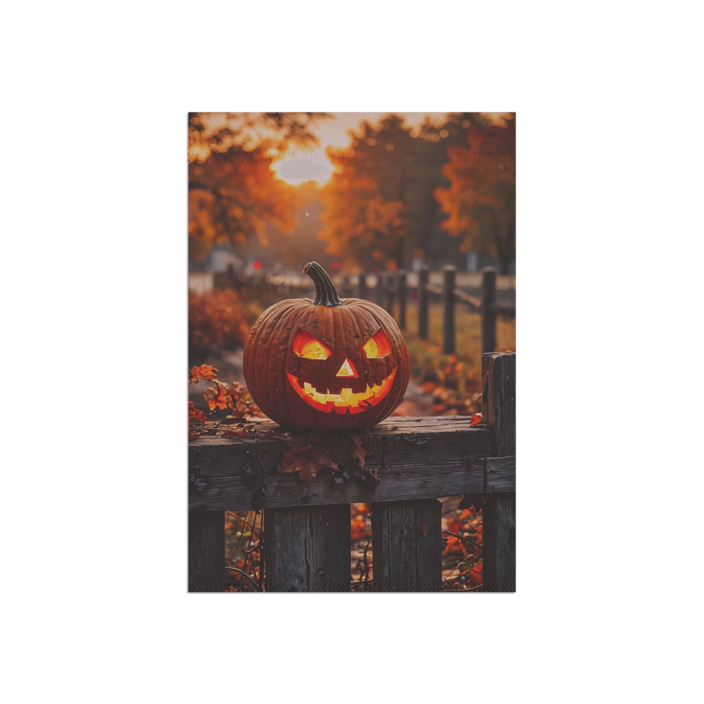 Rustic Jack-O’-Lantern Garden Flag