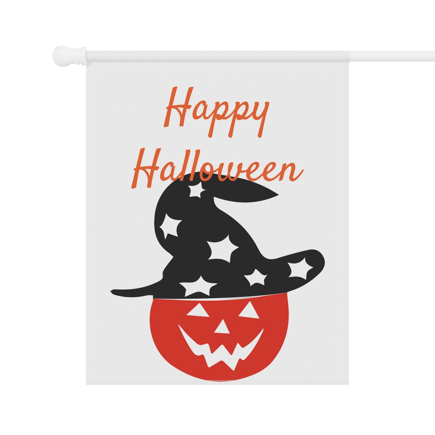 Happy Halloween Witch Hat & Pumpkin Garden Flag