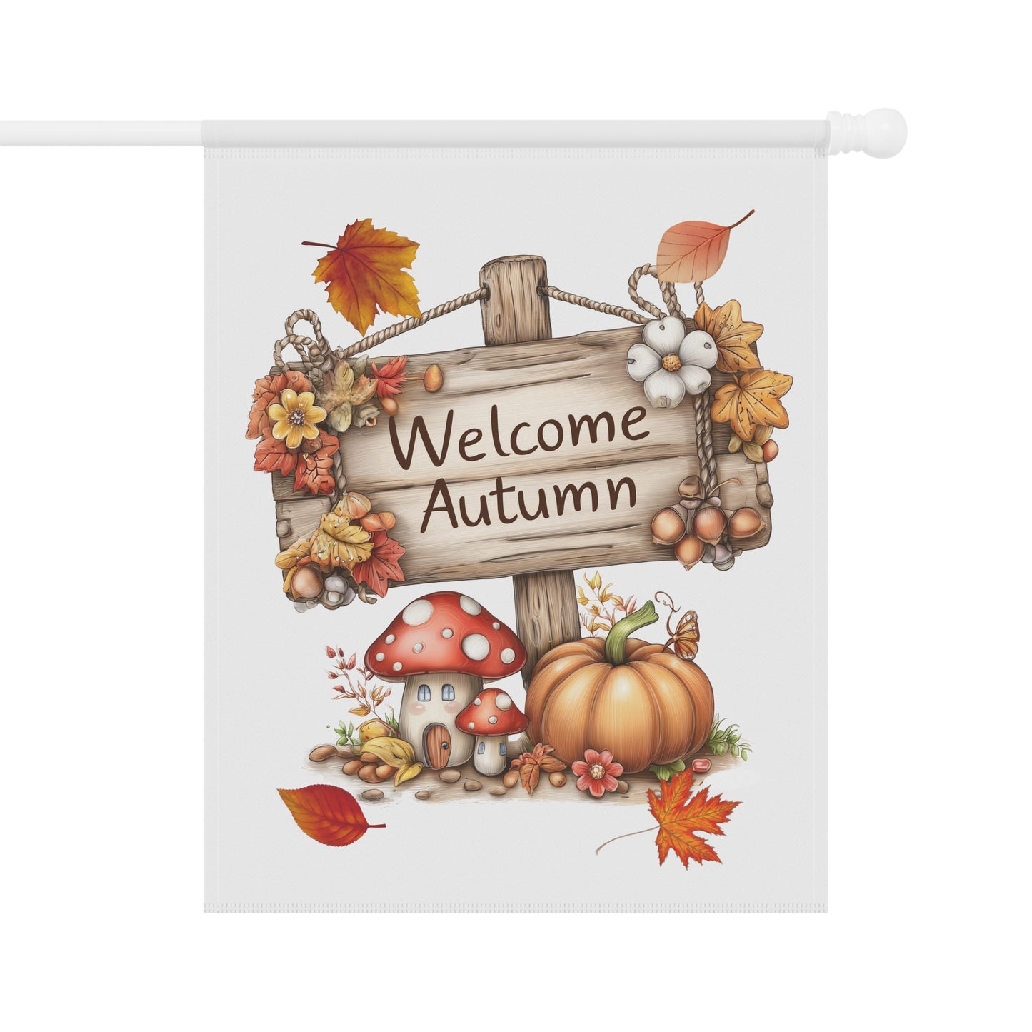 Whimsical Welcome Autumn Garden Flag