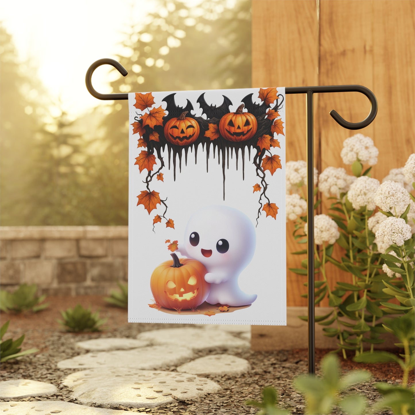 Cute Ghost Halloween Garden Flag