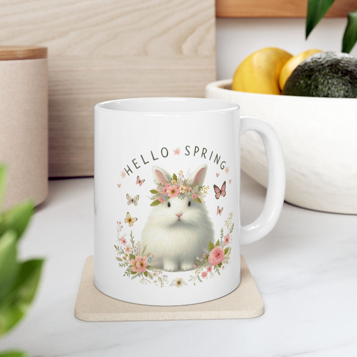 "Hello Spring" Bunny Mug