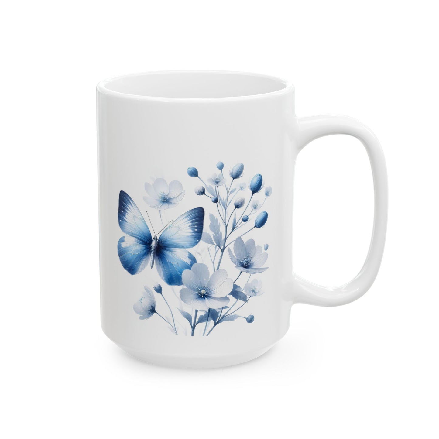 Blue Butterfly & Floral Mug