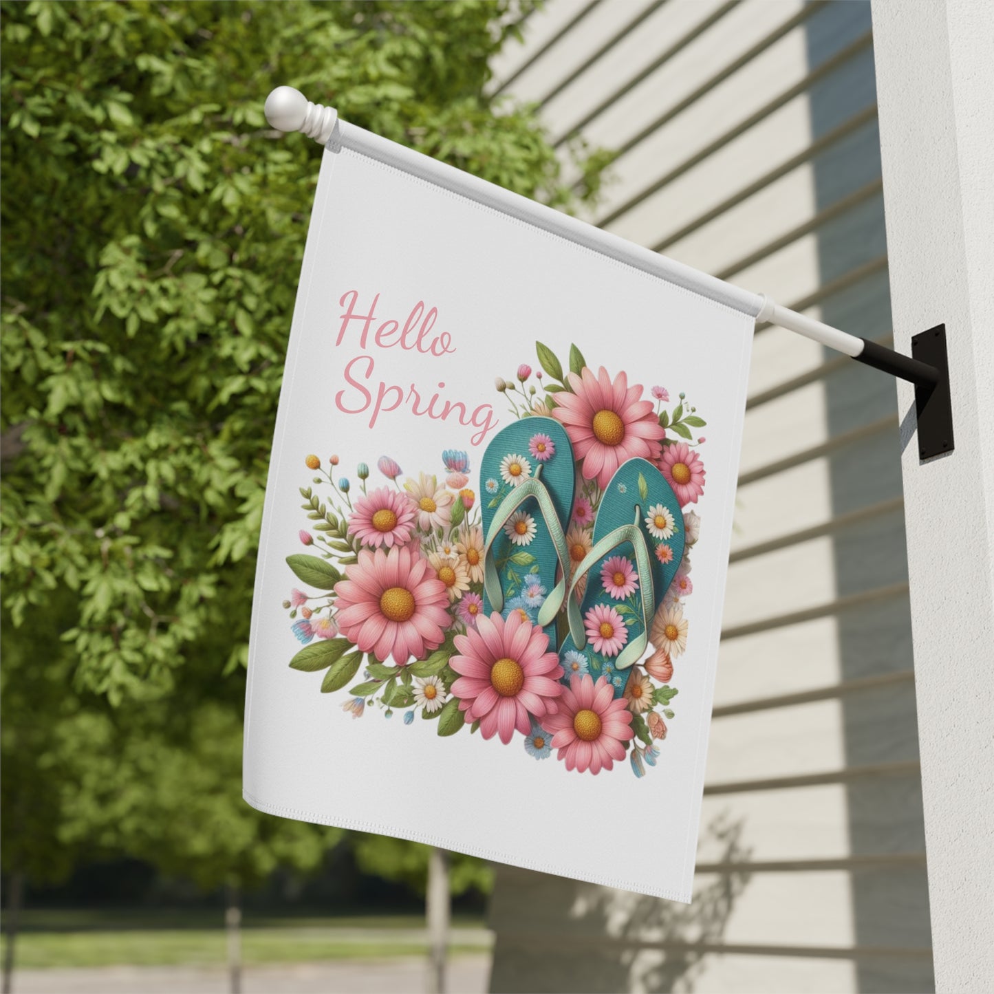 Cute Hello Spring Garden Flag