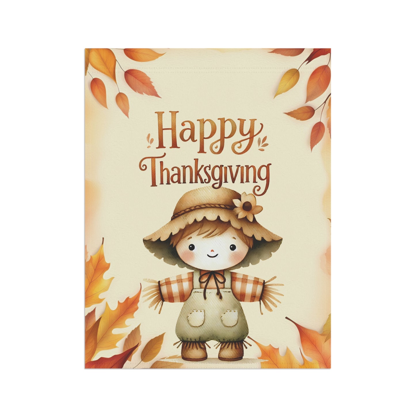 Cute Scarecrow Thanksgiving Garden Flag