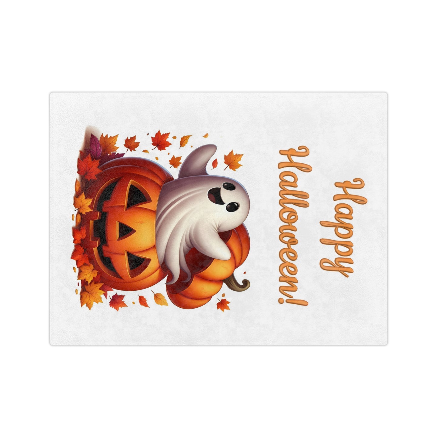 Happy Halloween Ghost Velveteen Blanket