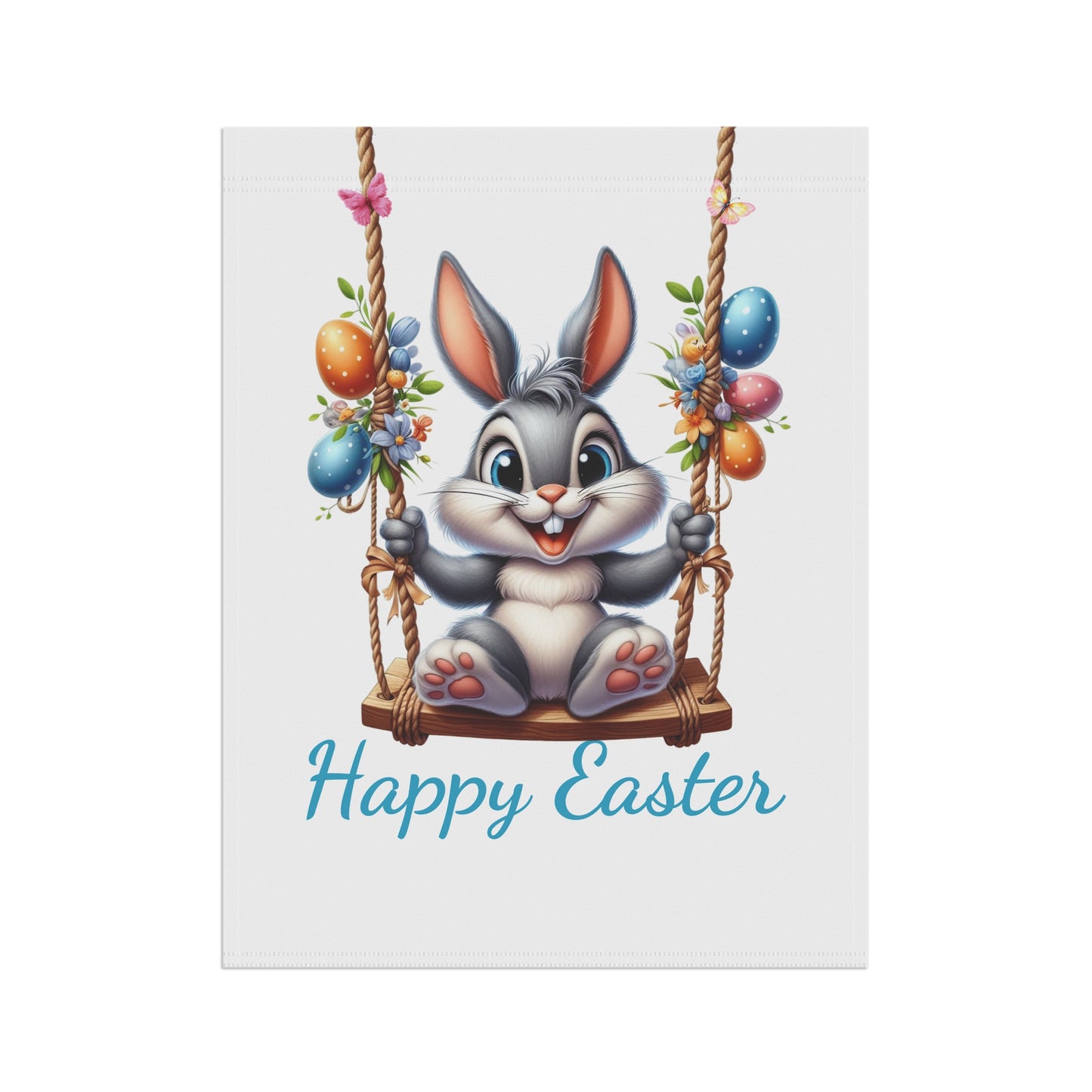 Happy Easter Bunny on Swing Garden Flag