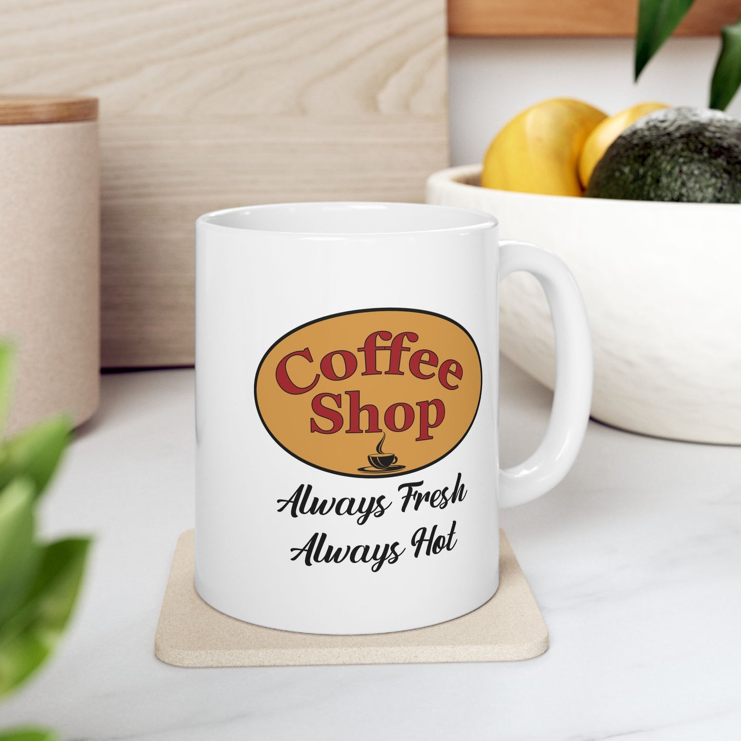 Retro themed coffee mug
