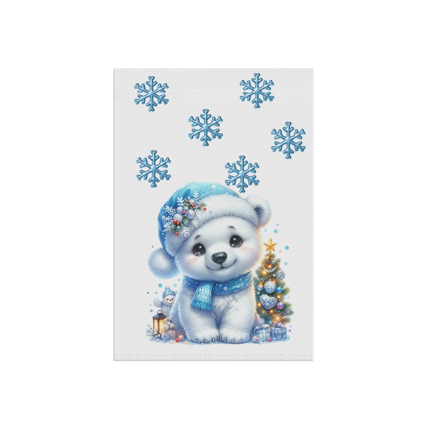 Adorable Baby Winter Polar Bear Garden Flag