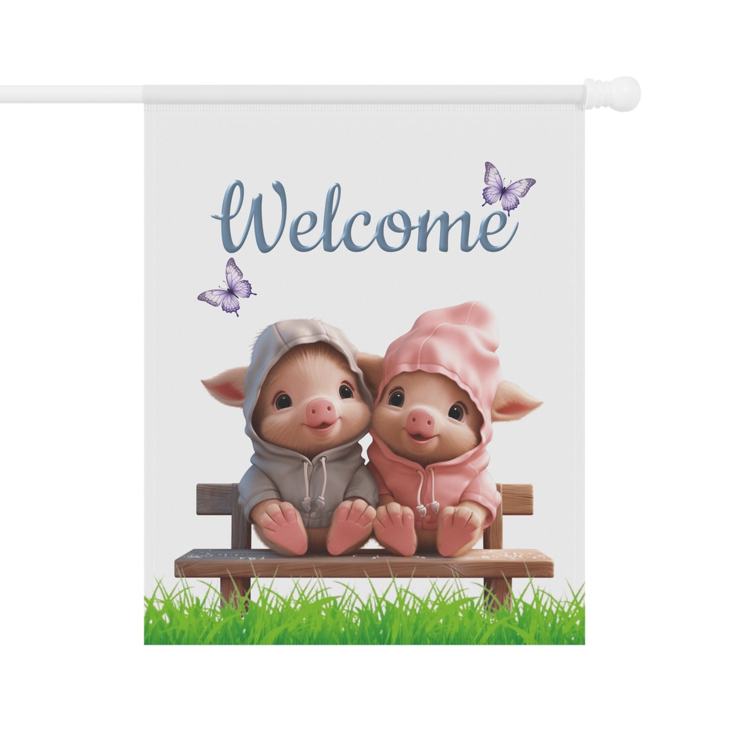 Sweet Little Piglets Welcome Garden Flag