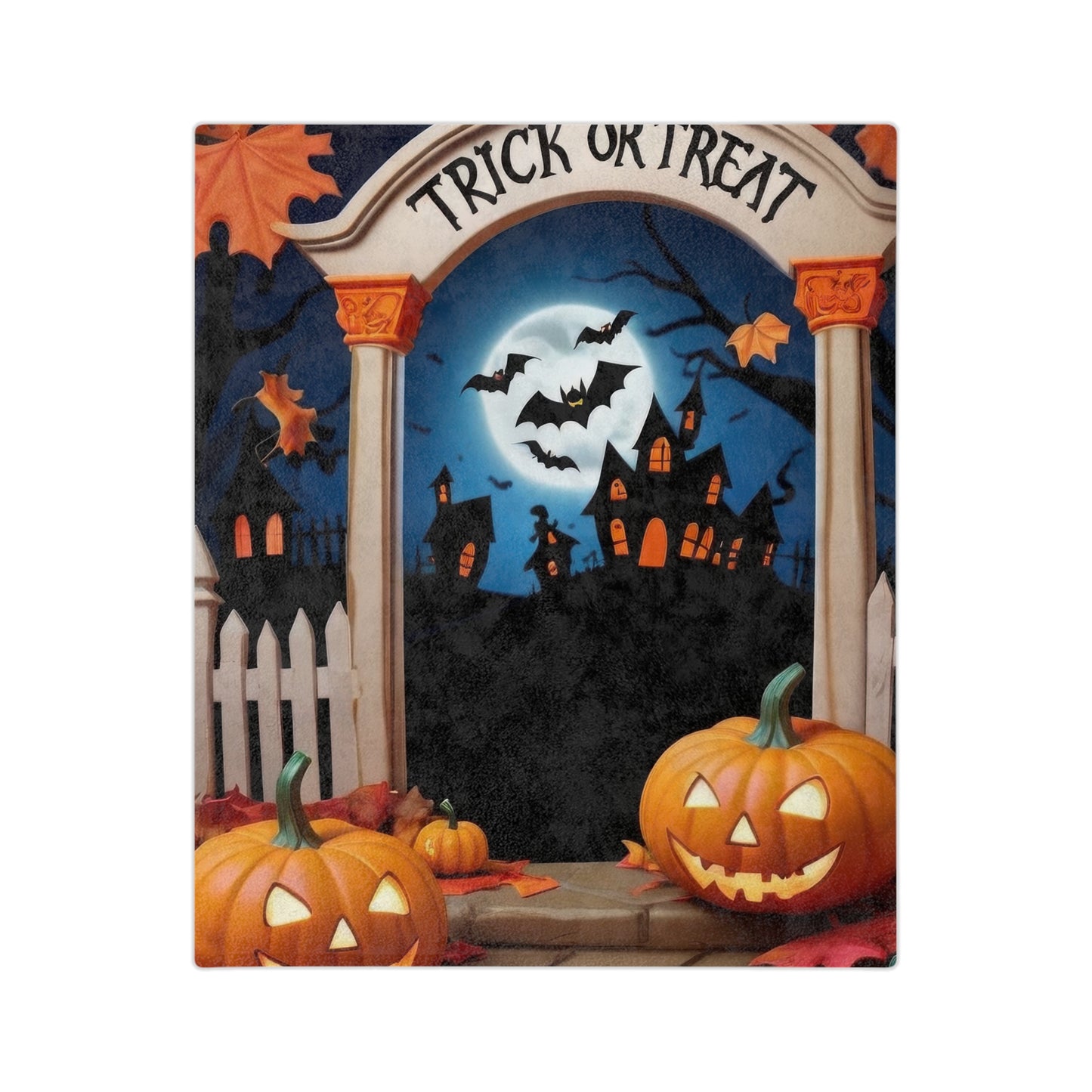 Haunted House Halloween Blanket