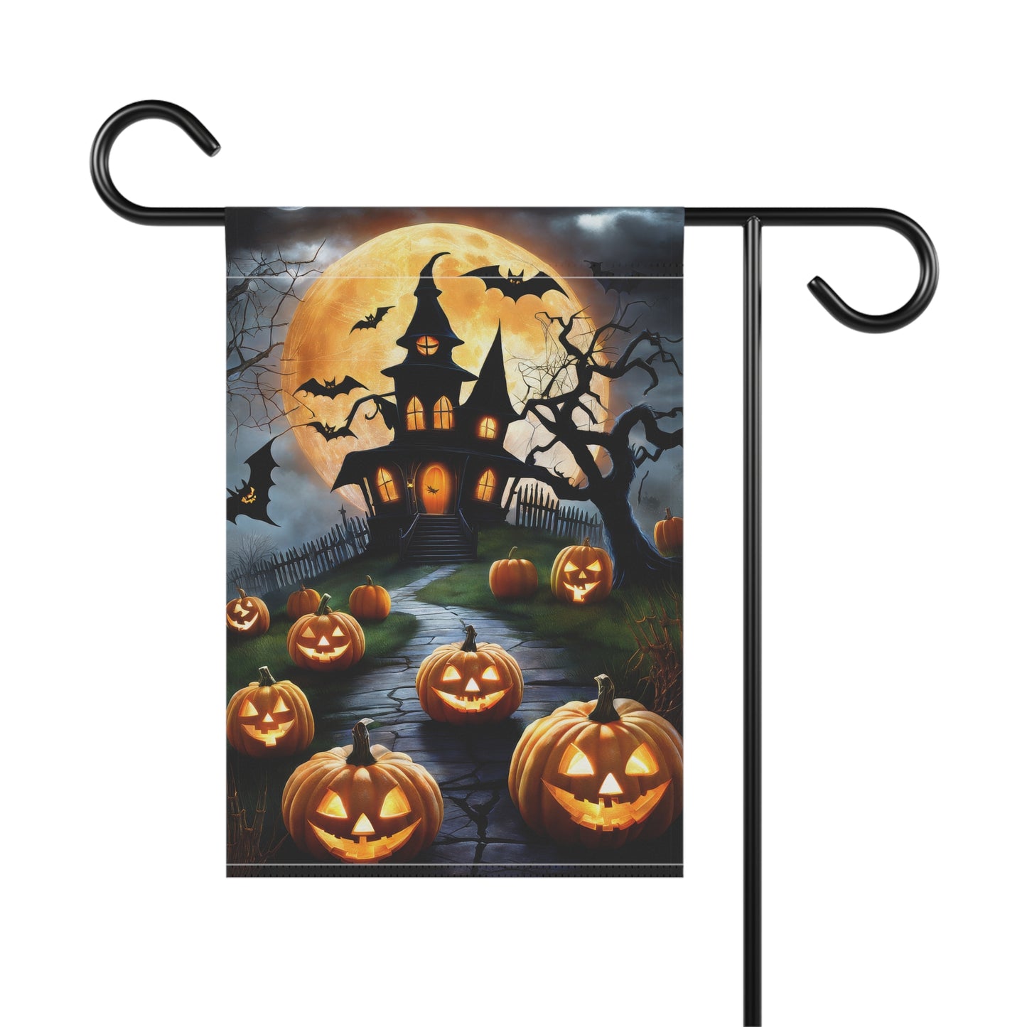 Cute Haunted House Halloween Garden Flag/ House Banner