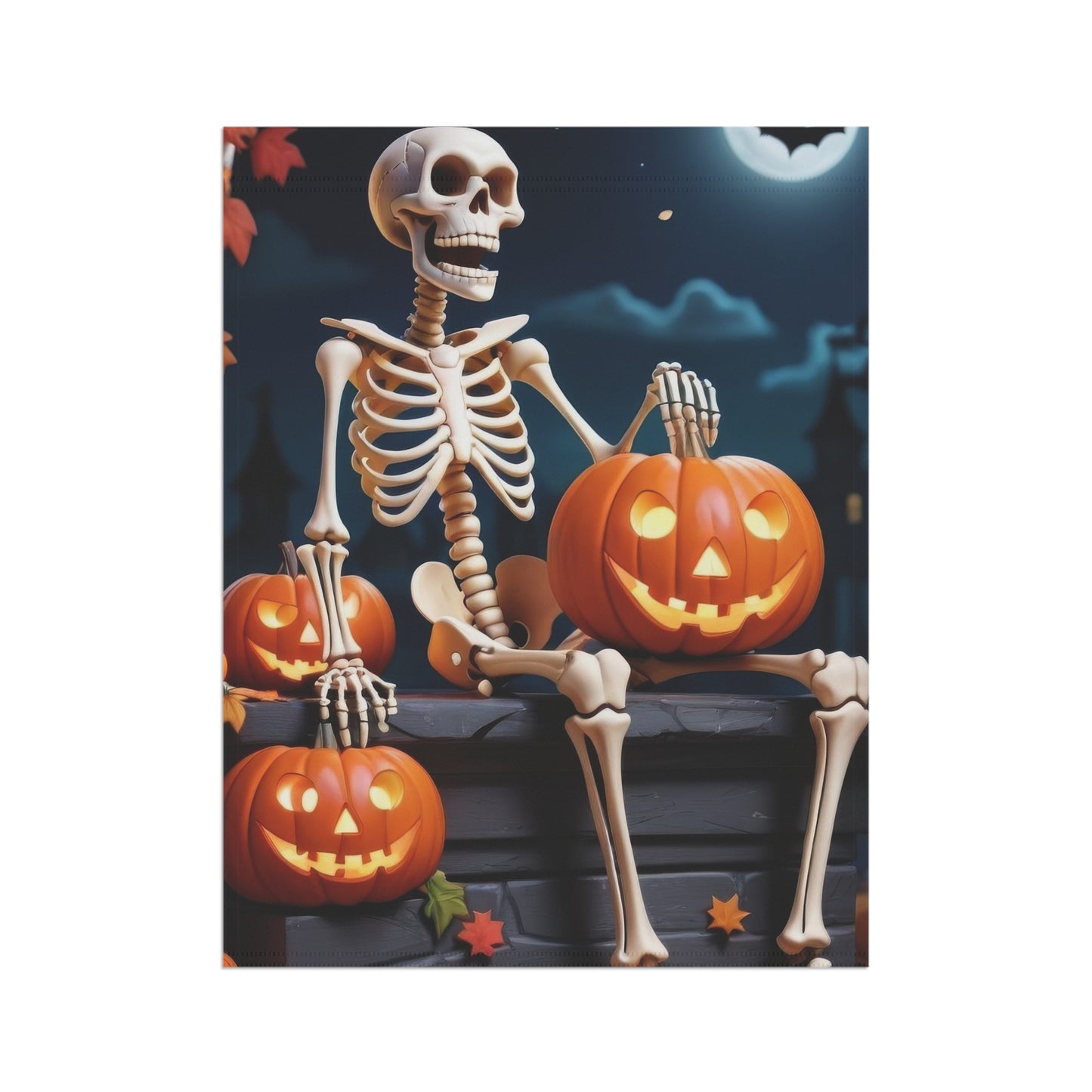 Funny Skeleton Halloween Garden Flag –
