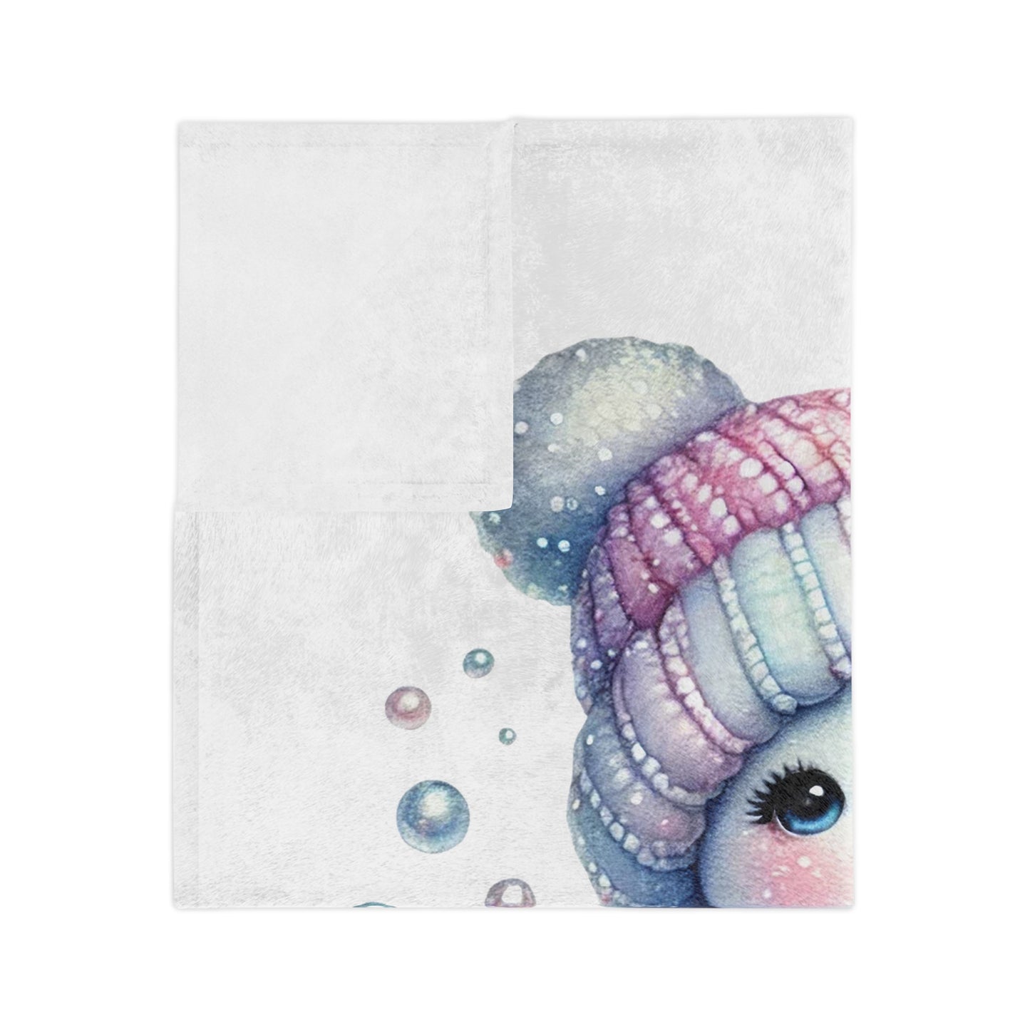 Pastel Snowman Merry Christmas Velveteen Plush Blanket