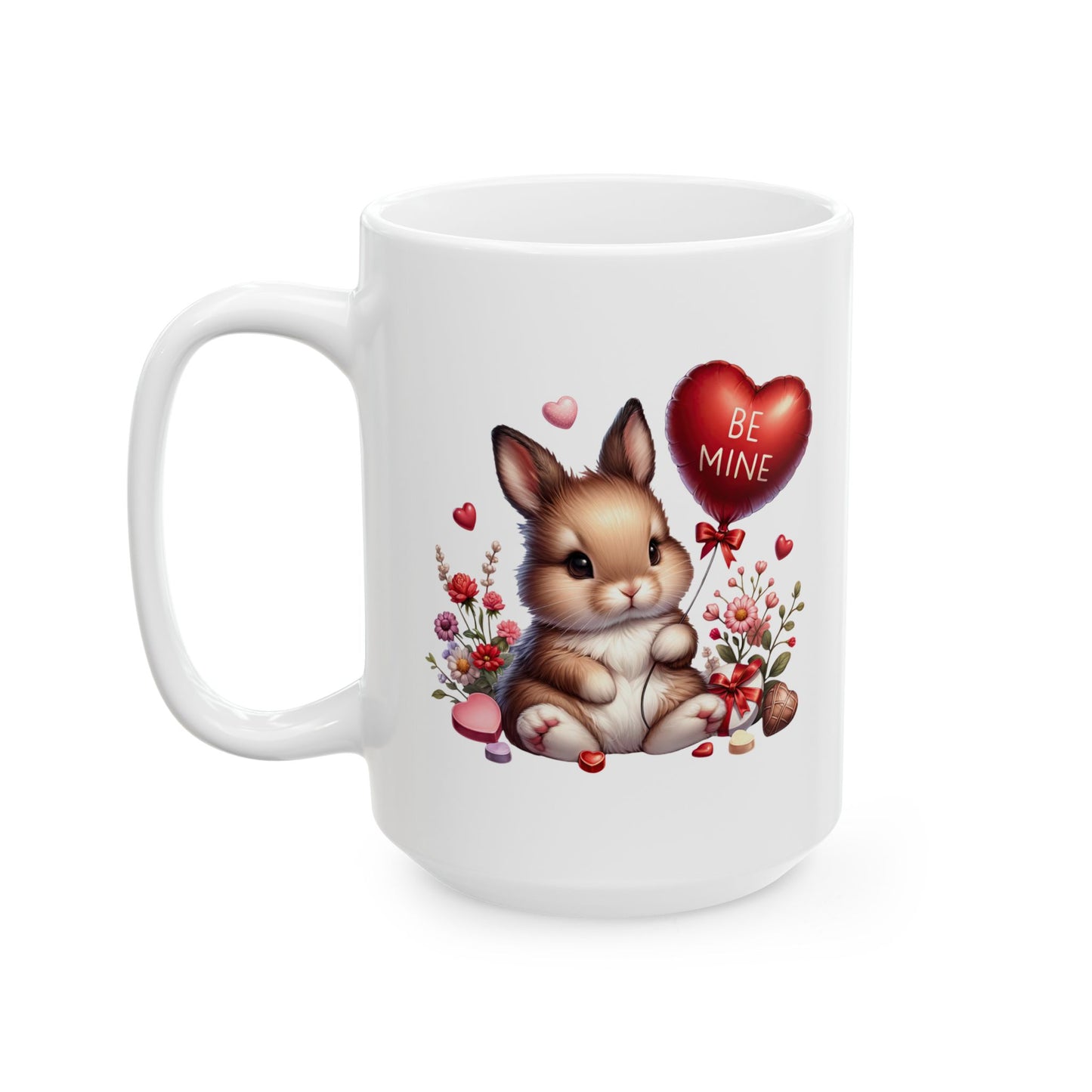Adorable Bunny "BE MINE" Valentine's Coffee Mug