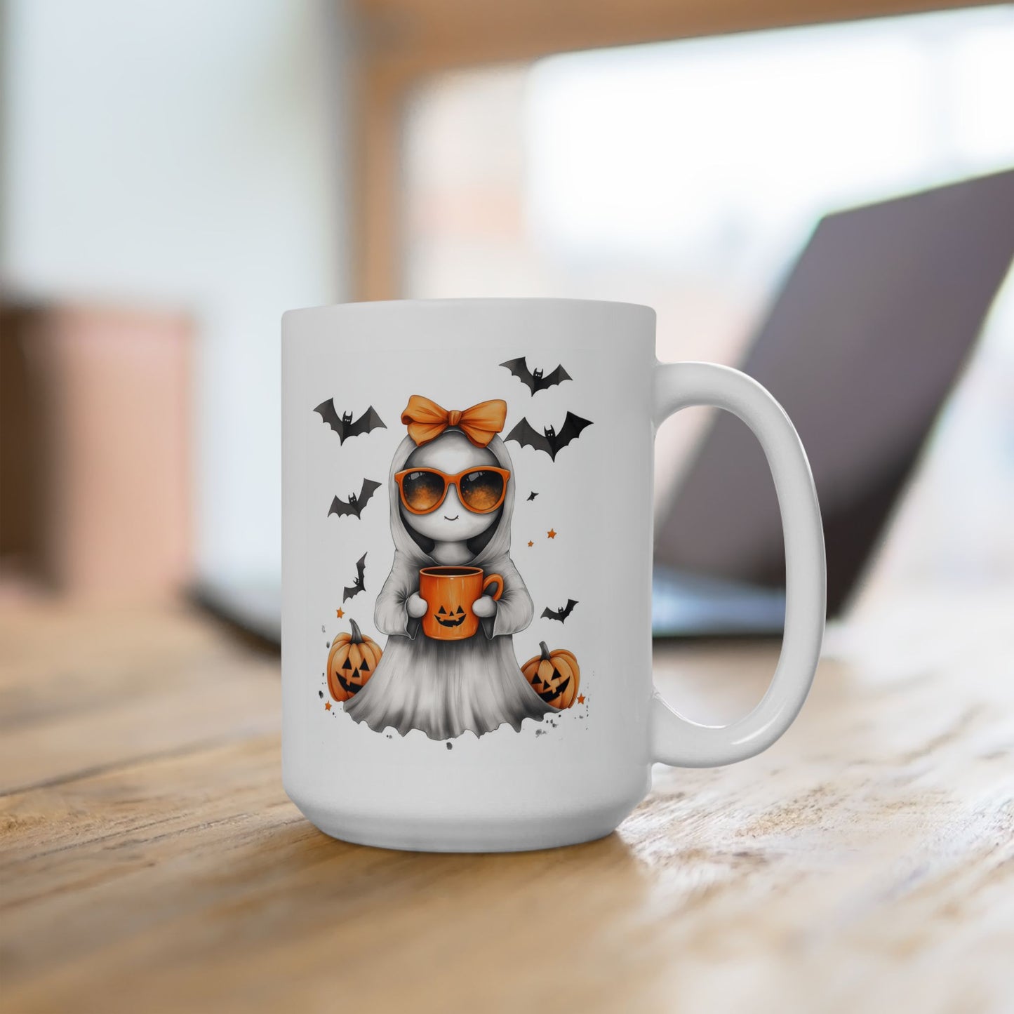 Fun Halloween Ghost & Jack-O'-Lantern Mug