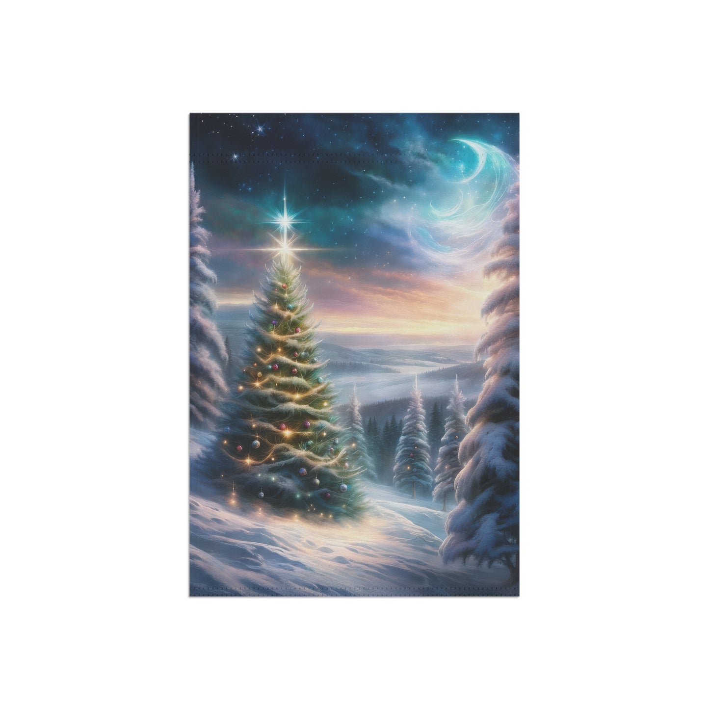 Majestic Winter Scene Holiday Garden Flag/ House Banner