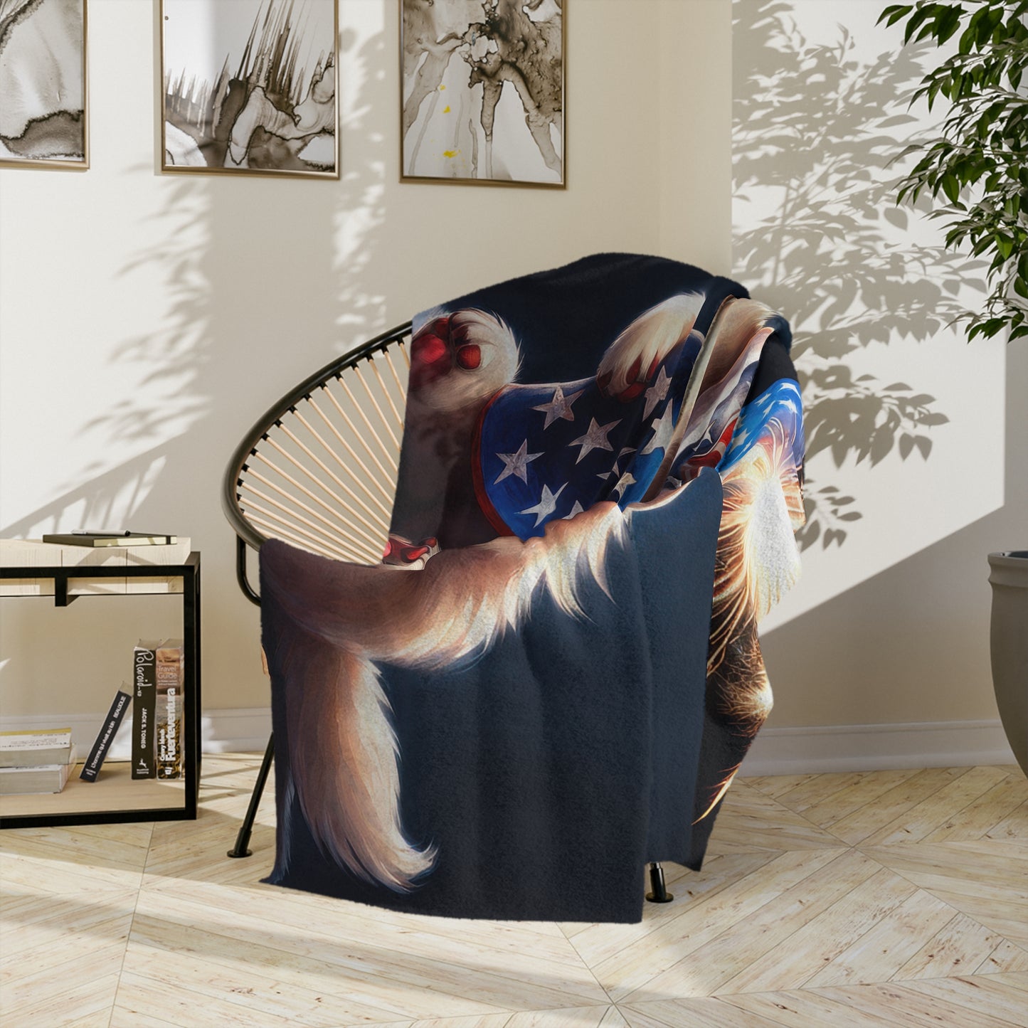 Patriotic Puppy Plush Blanket