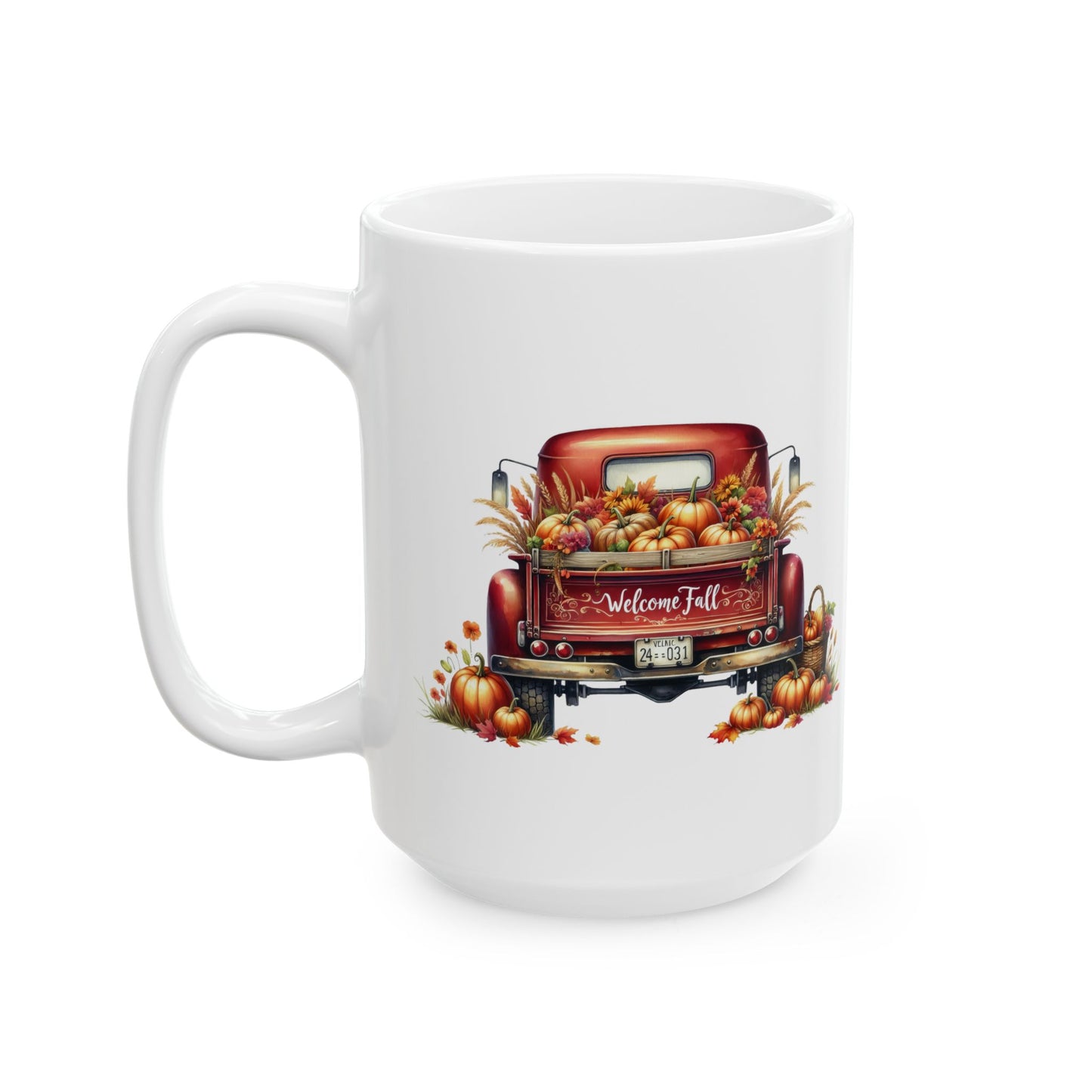 "Welcome Fall" Red Vintage Truck Coffee Mug