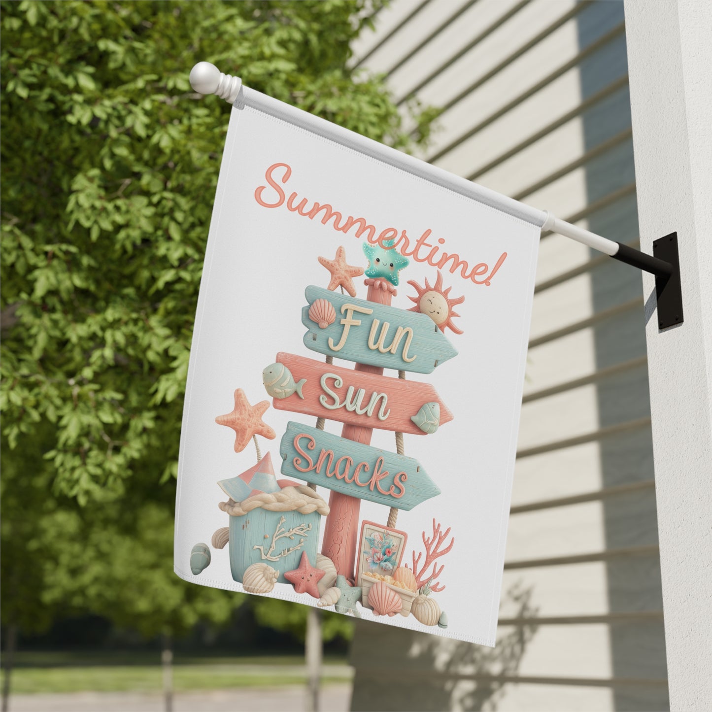 Summertime Sign Garden Flag