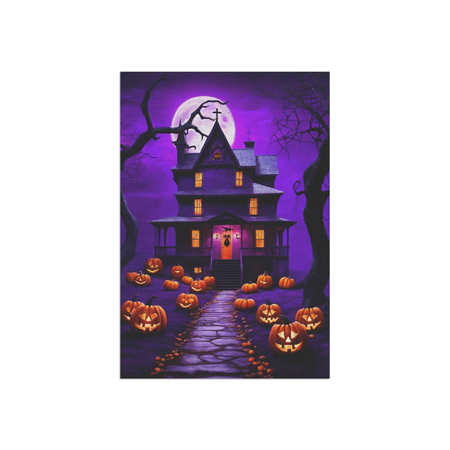 Eerie Haunted House Garden Flag/ House Banner