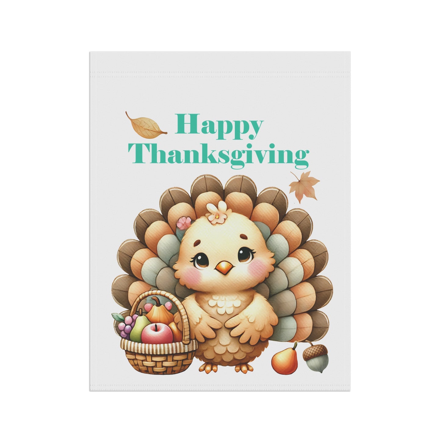 Cute Turkey with Harvest Garden Flag
