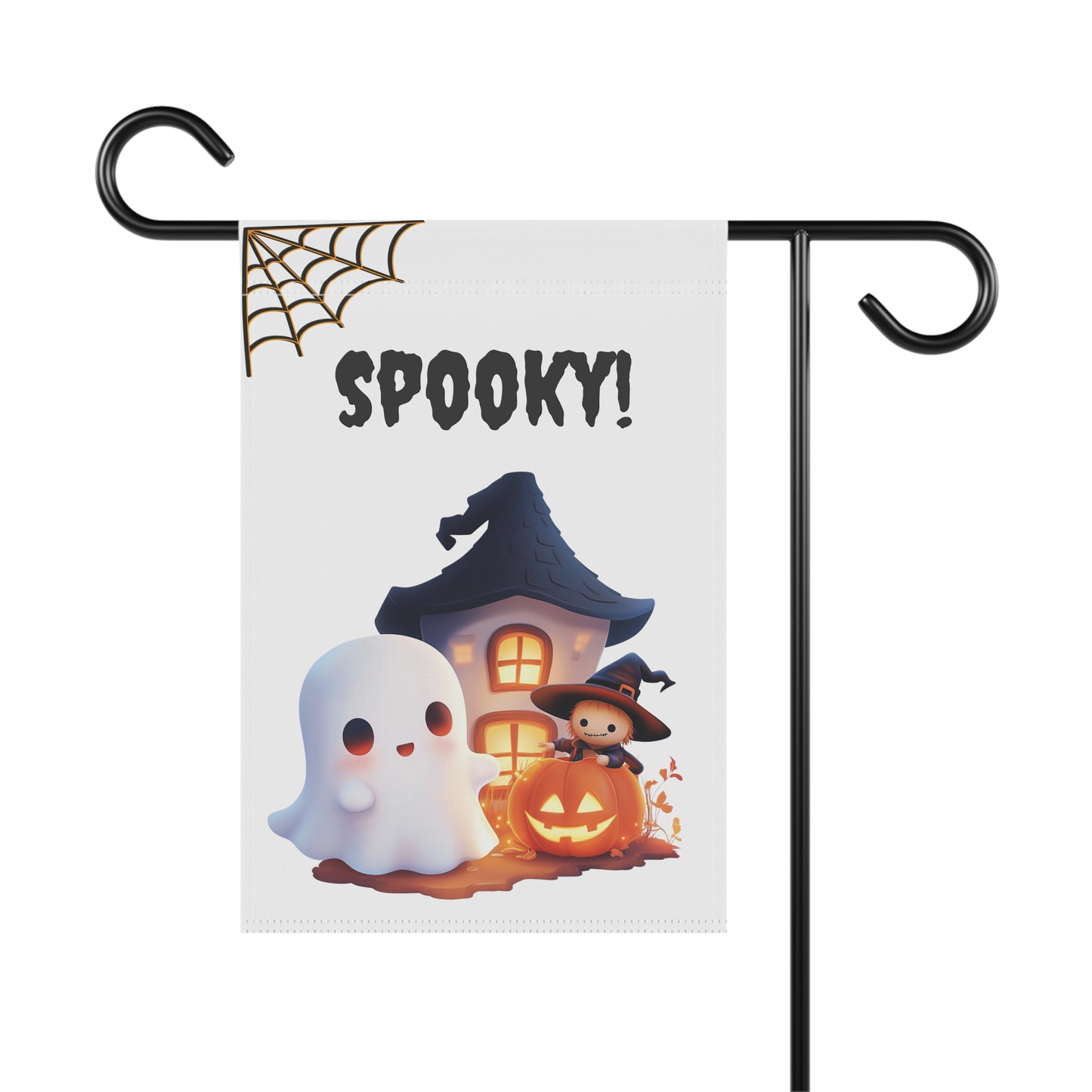 Cute Ghost & Haunted House Garden Flag