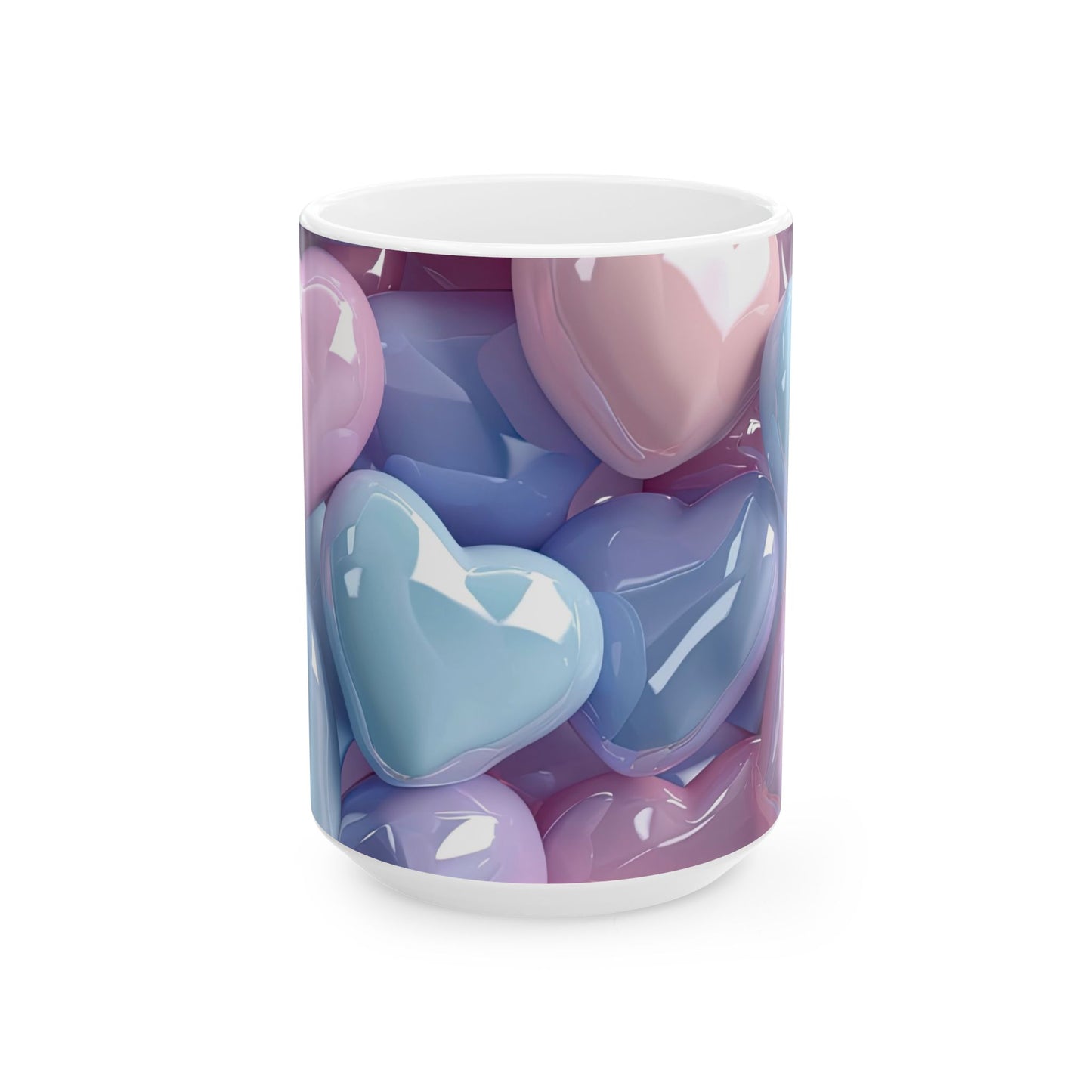 Pastel Hearts Ceramic Coffee Mug