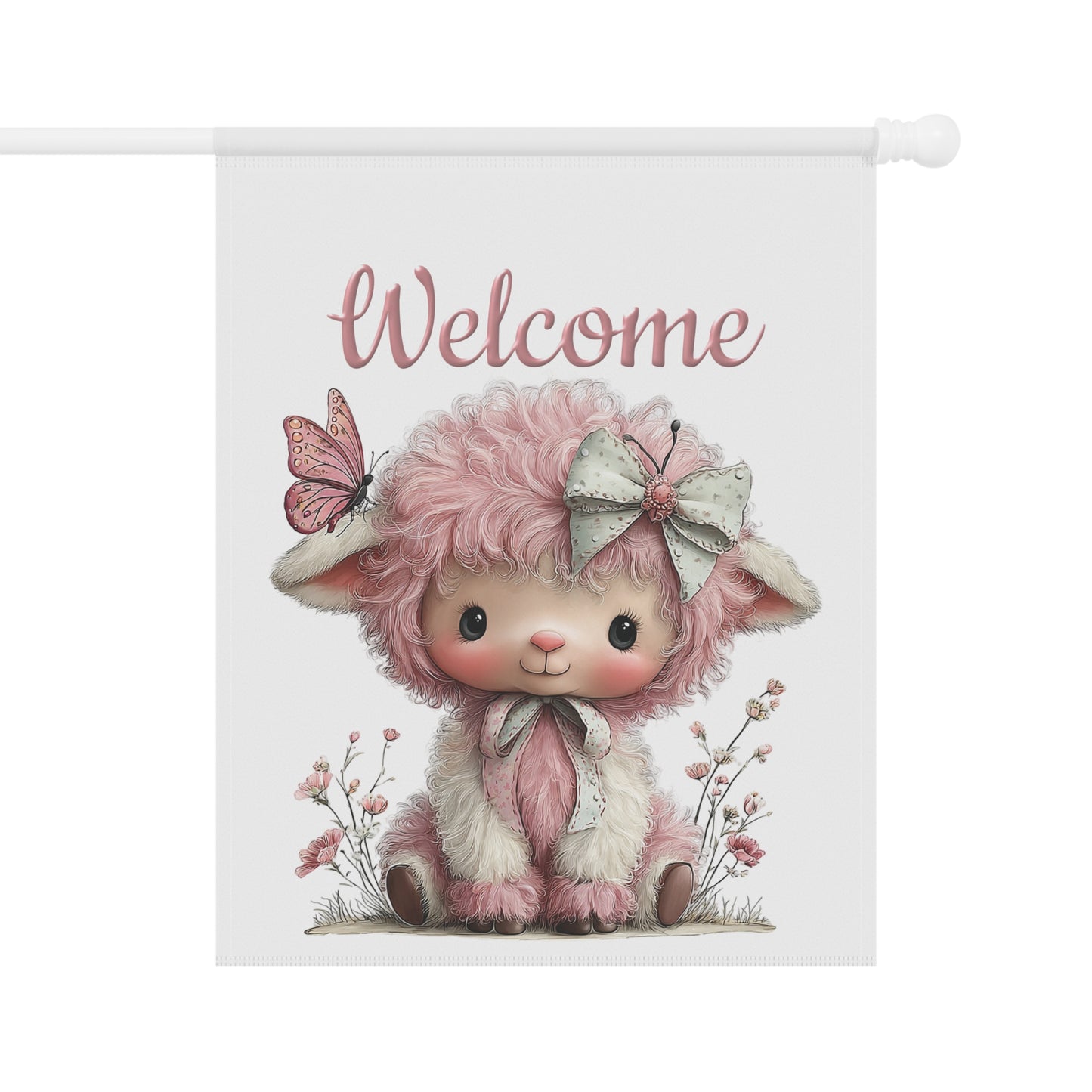 Charming Lamb Welcome Flag