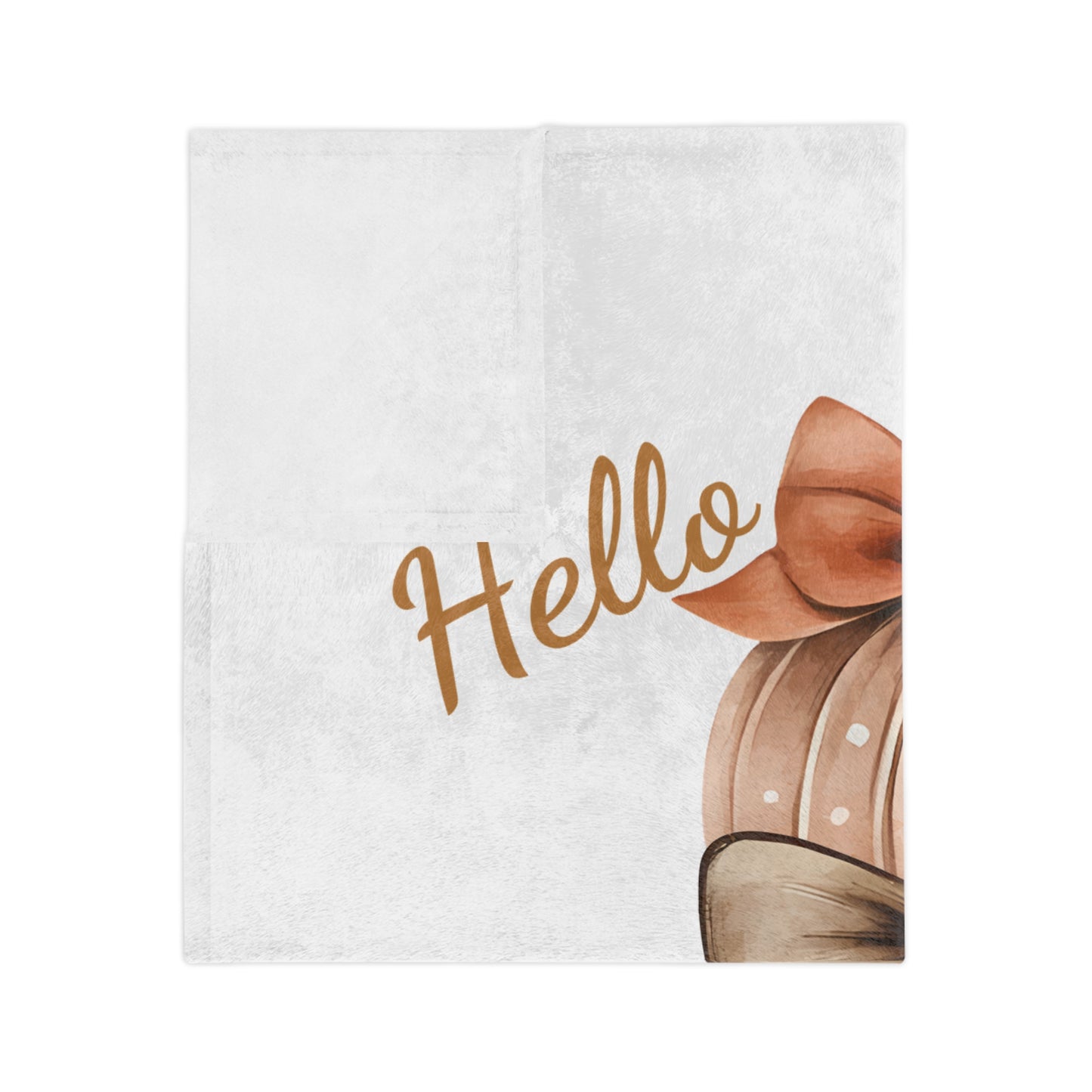 Hello Fall Stacked Pumpkins Velveteen Blanket