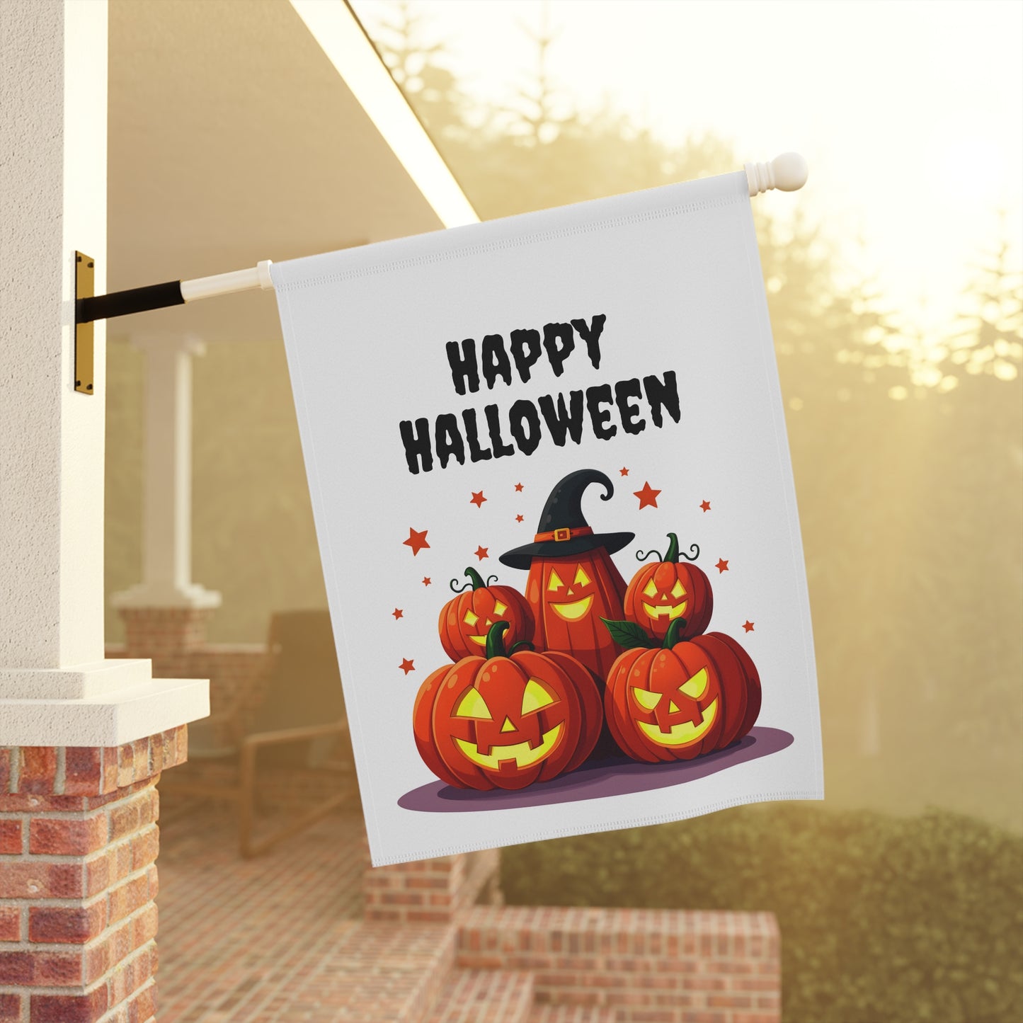 Jack-O-Lantern Family Garden Flag