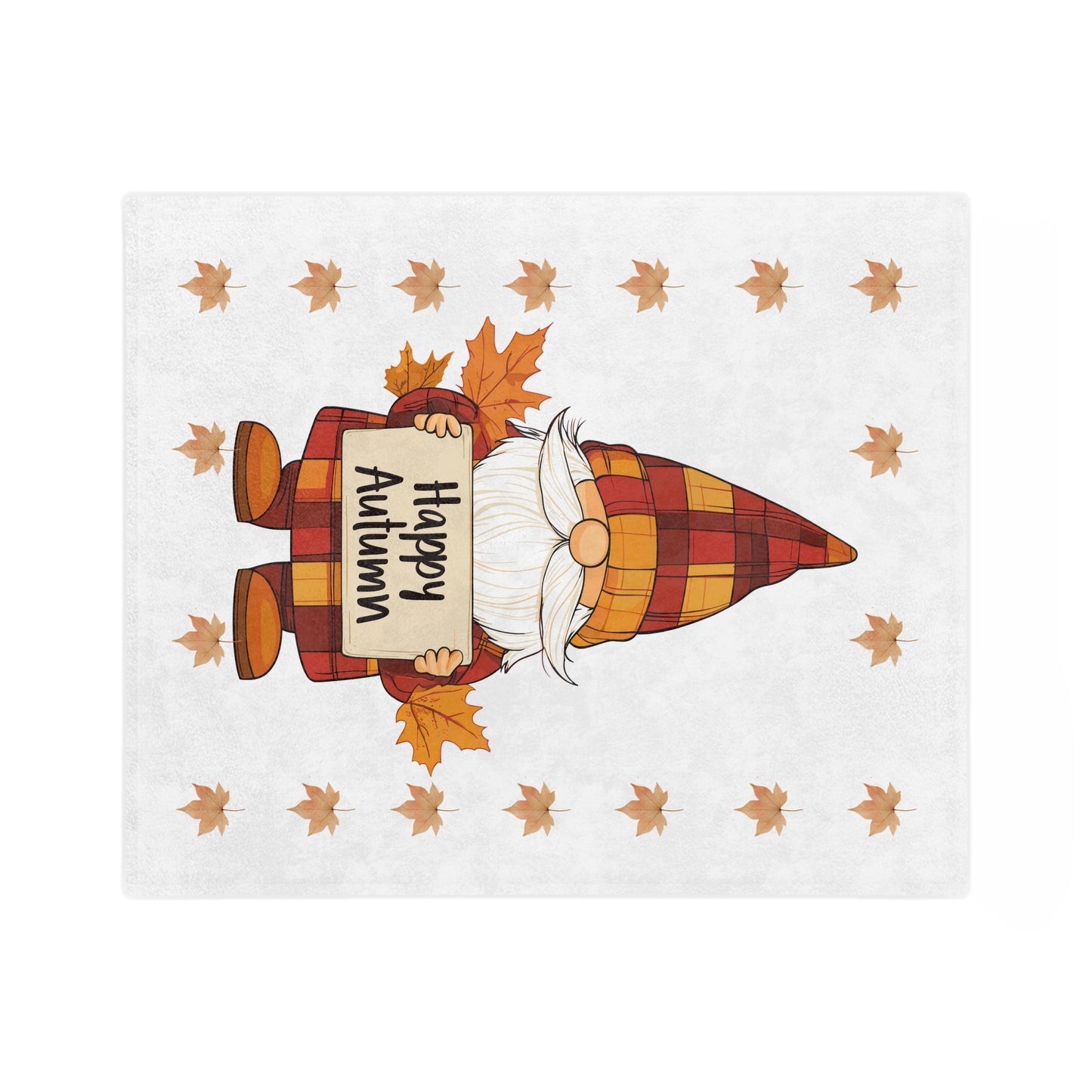 Happy Autumn Gnome Velveteen Blanket