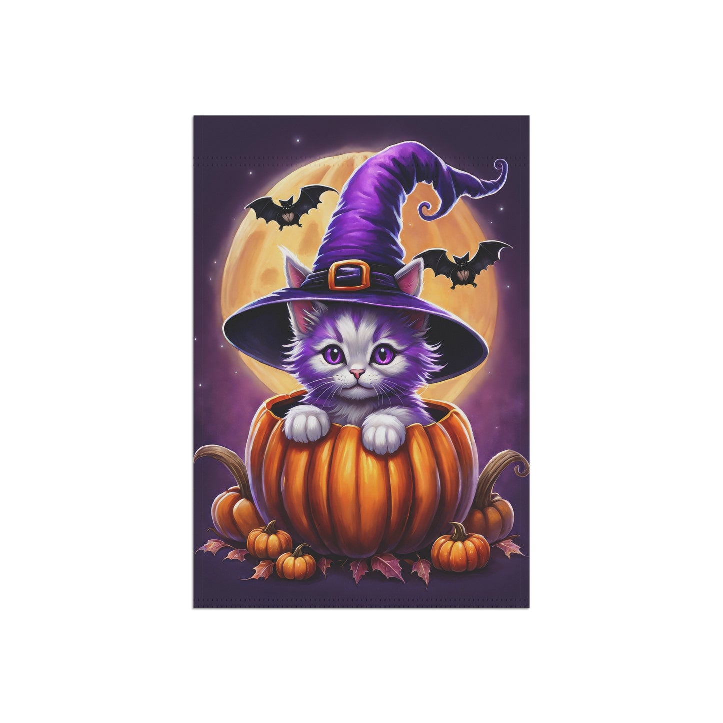 Playful Kitten Halloween Garden Flag/ House Banner