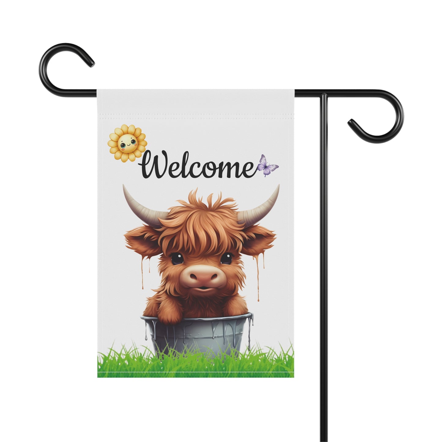 Baby Highland Cow Garden Flag
