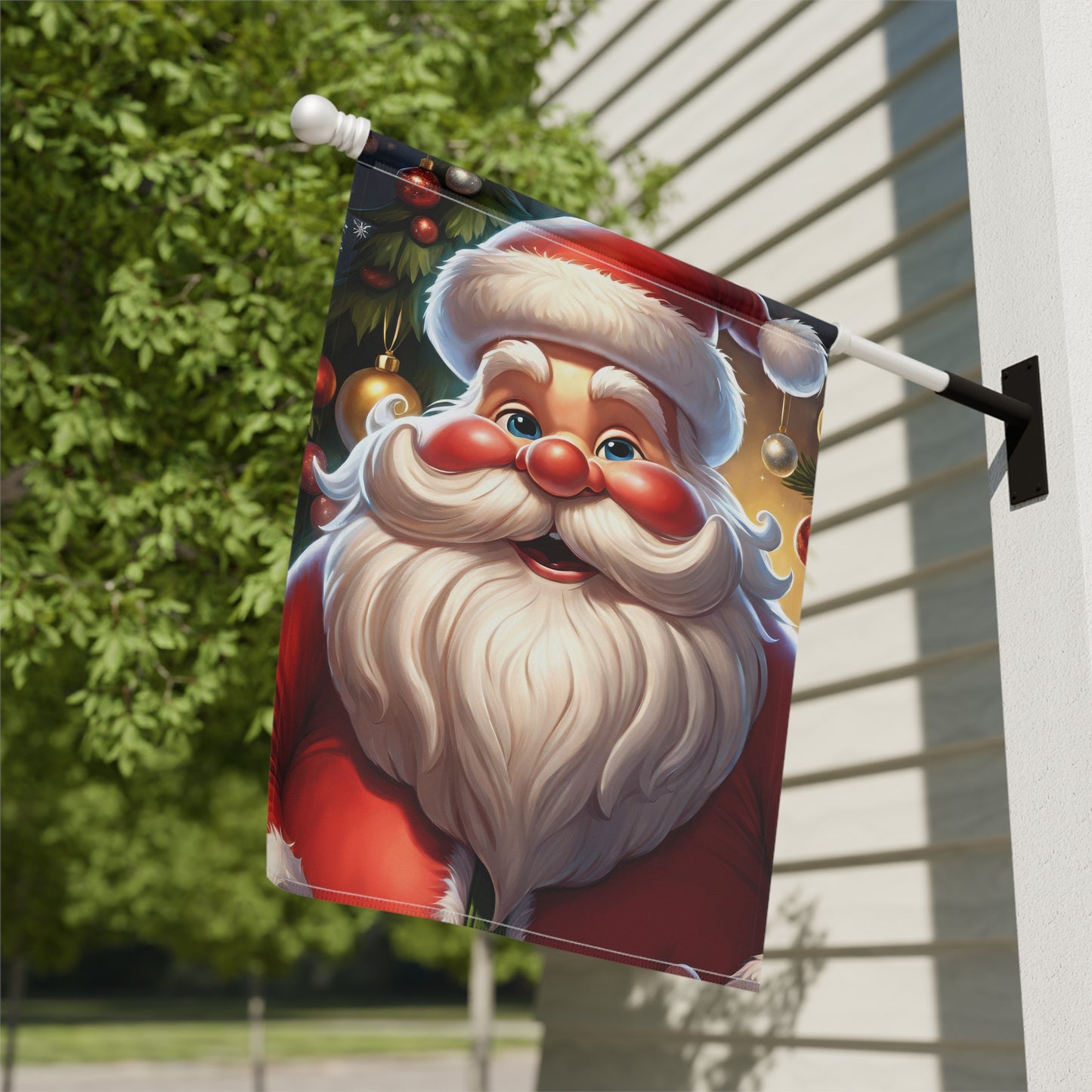 Jolly Old Saint Nick Holiday Garden Flag/ House Banner