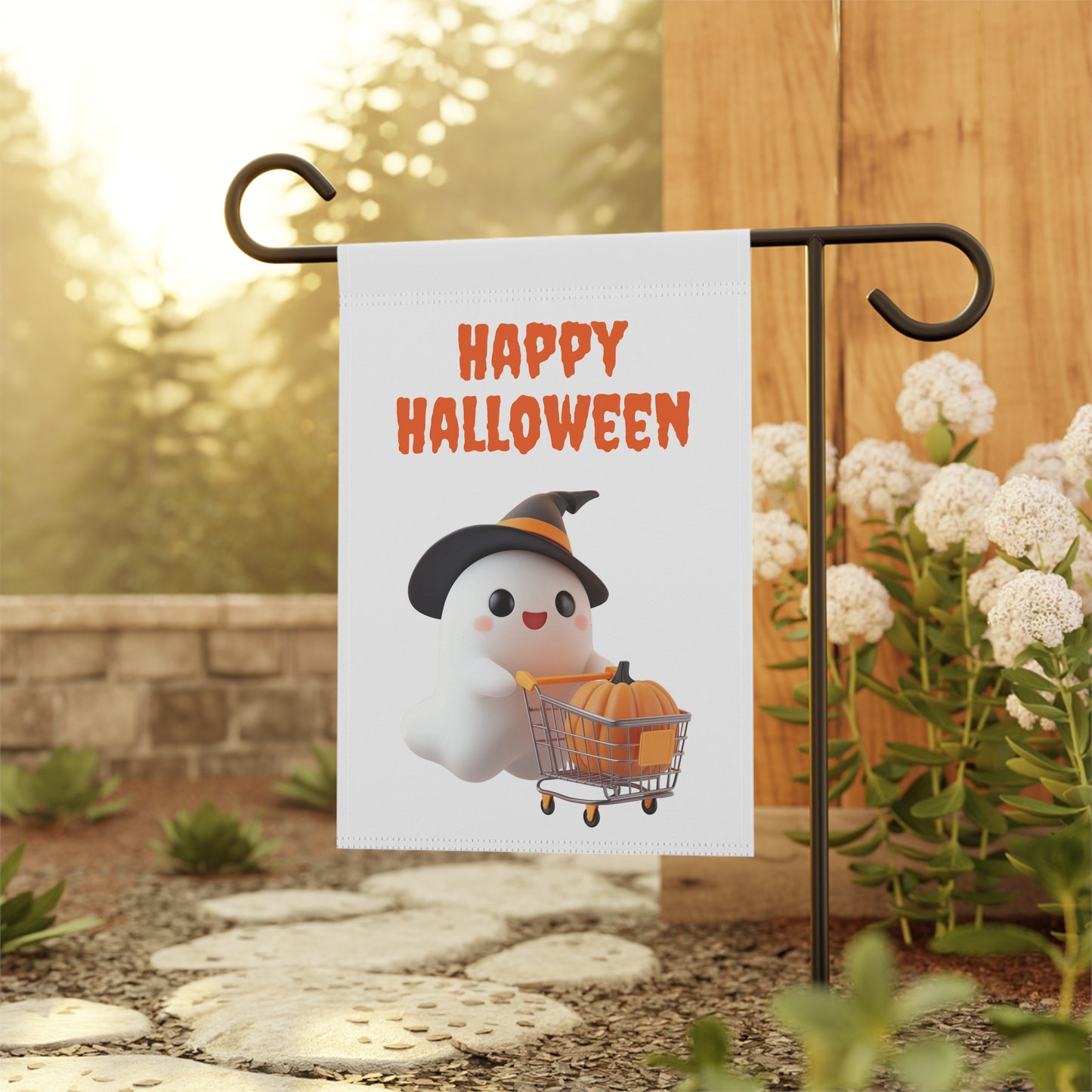 Cute Halloween Ghost Garden Flag