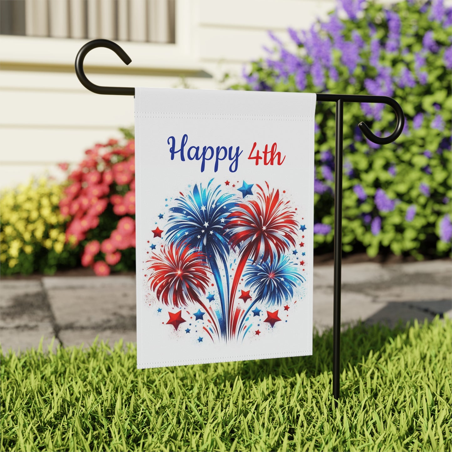 Happy 4th Patriotic Garden Flag